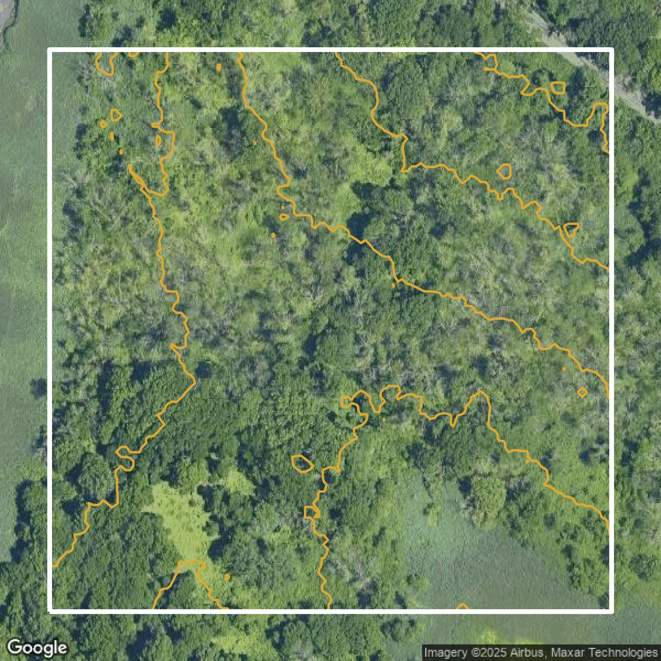 This image shows a contour map in Richmond County created using GIS data in Equator.