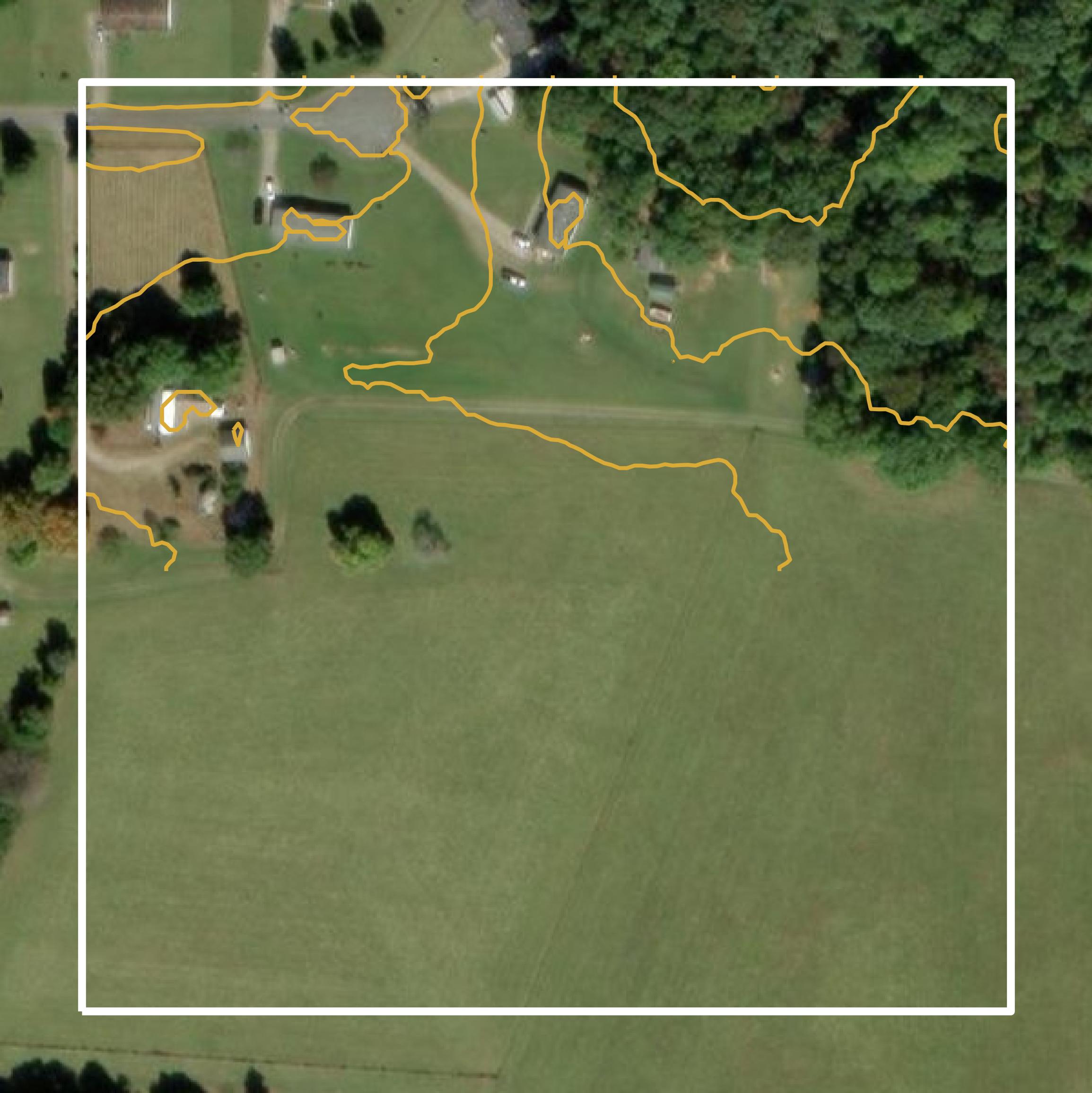 This image shows a contour map in Cabarrus County created using GIS data in Equator.