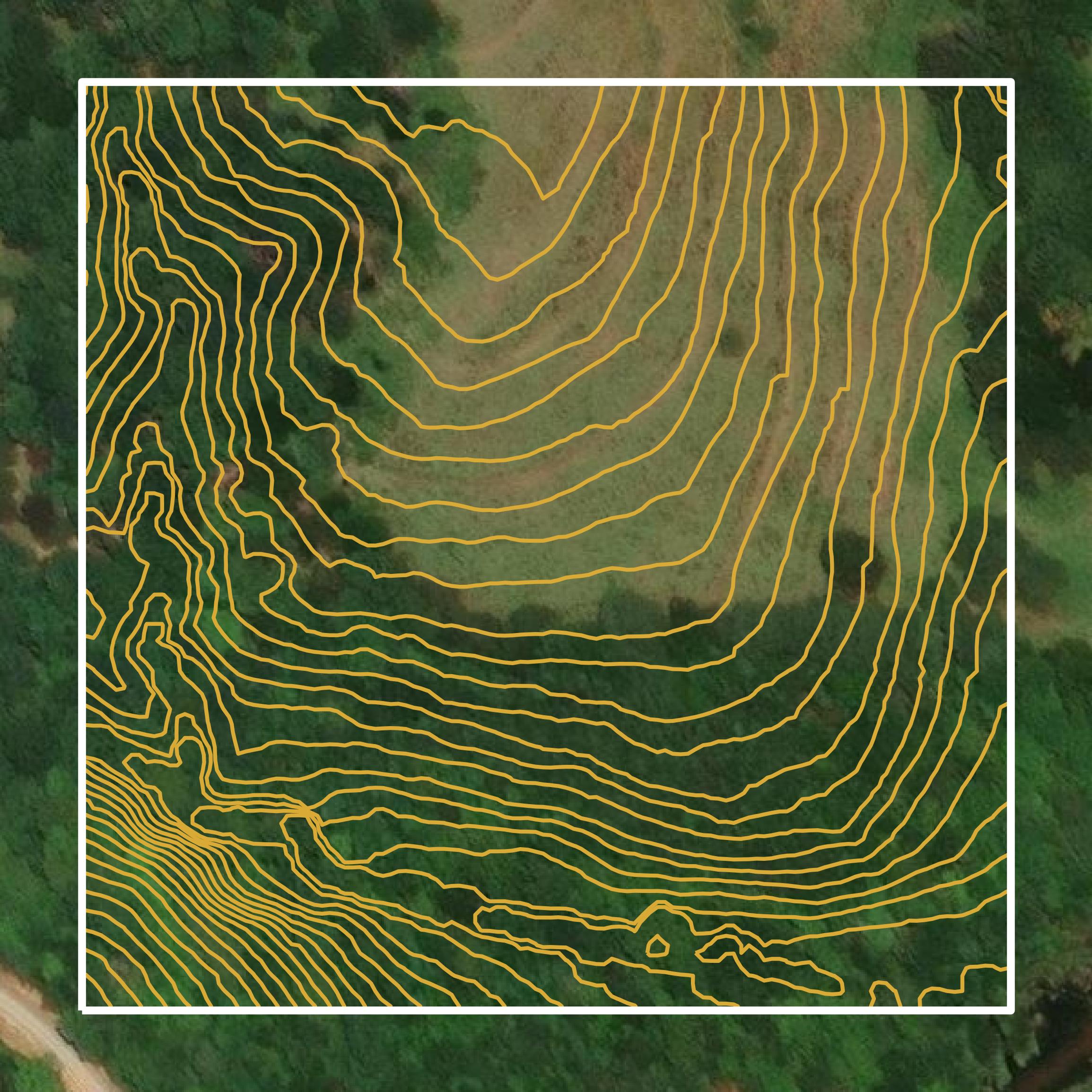This image shows a contour map in Catawba County created using GIS data in Equator.
