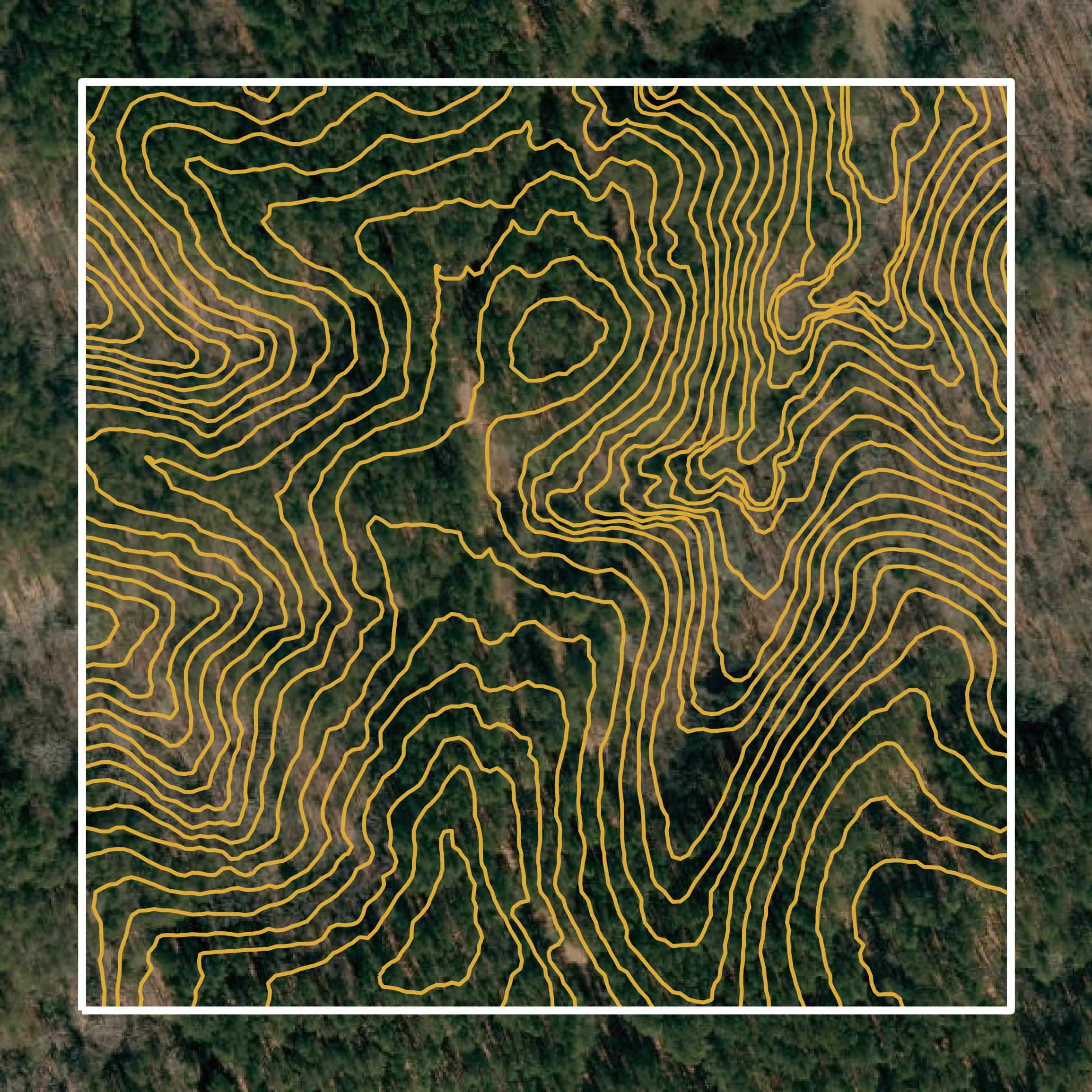 This image shows a contour map in Catawba County created using GIS data in Equator.