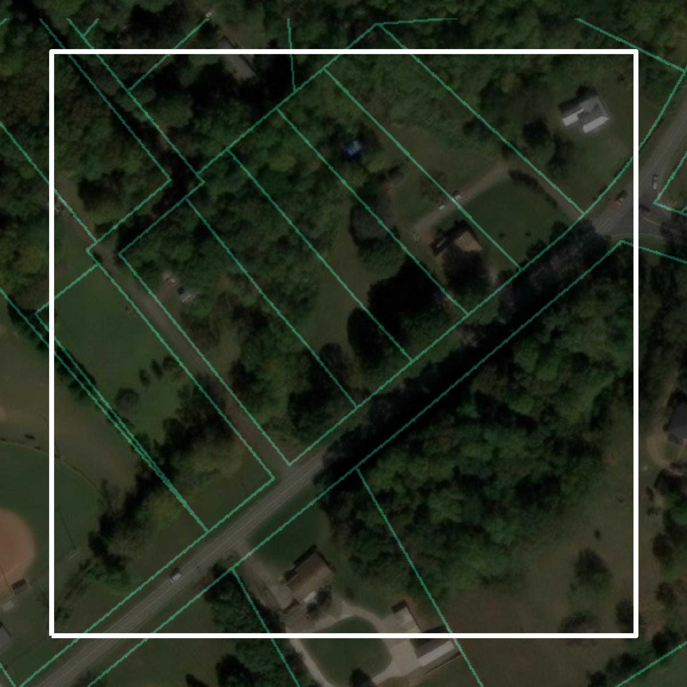 This image shows parcel and building data in Catawba County created using GIS data in Equator.