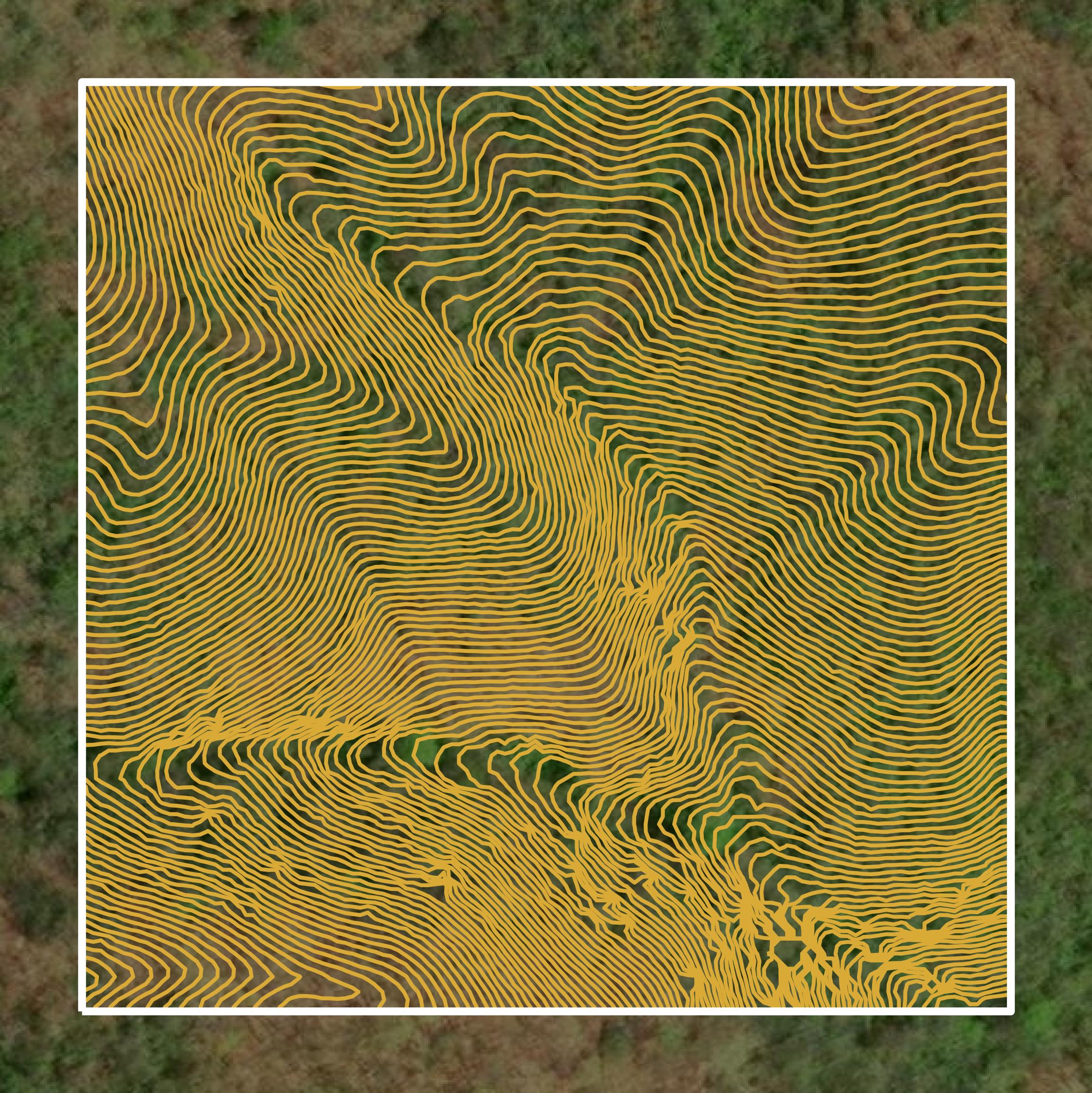 This image shows a contour map in Cherokee County created using GIS data in Equator.