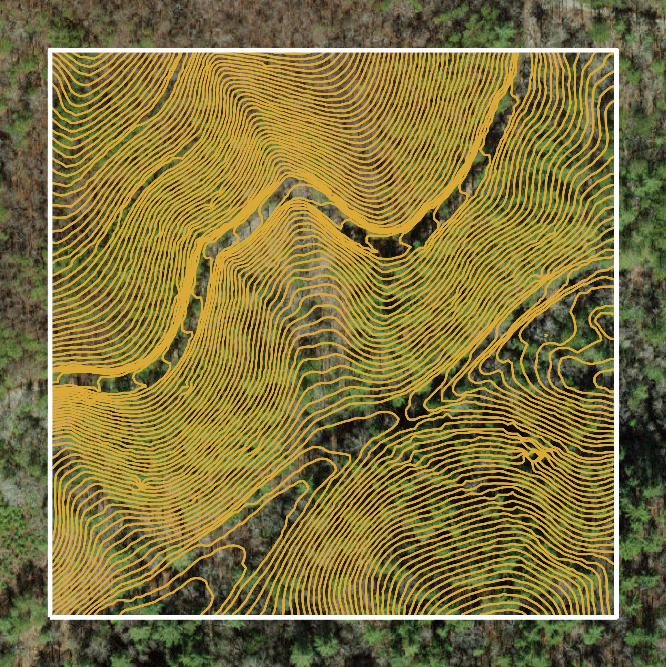 This image shows a contour map in Cherokee County created using GIS data in Equator.