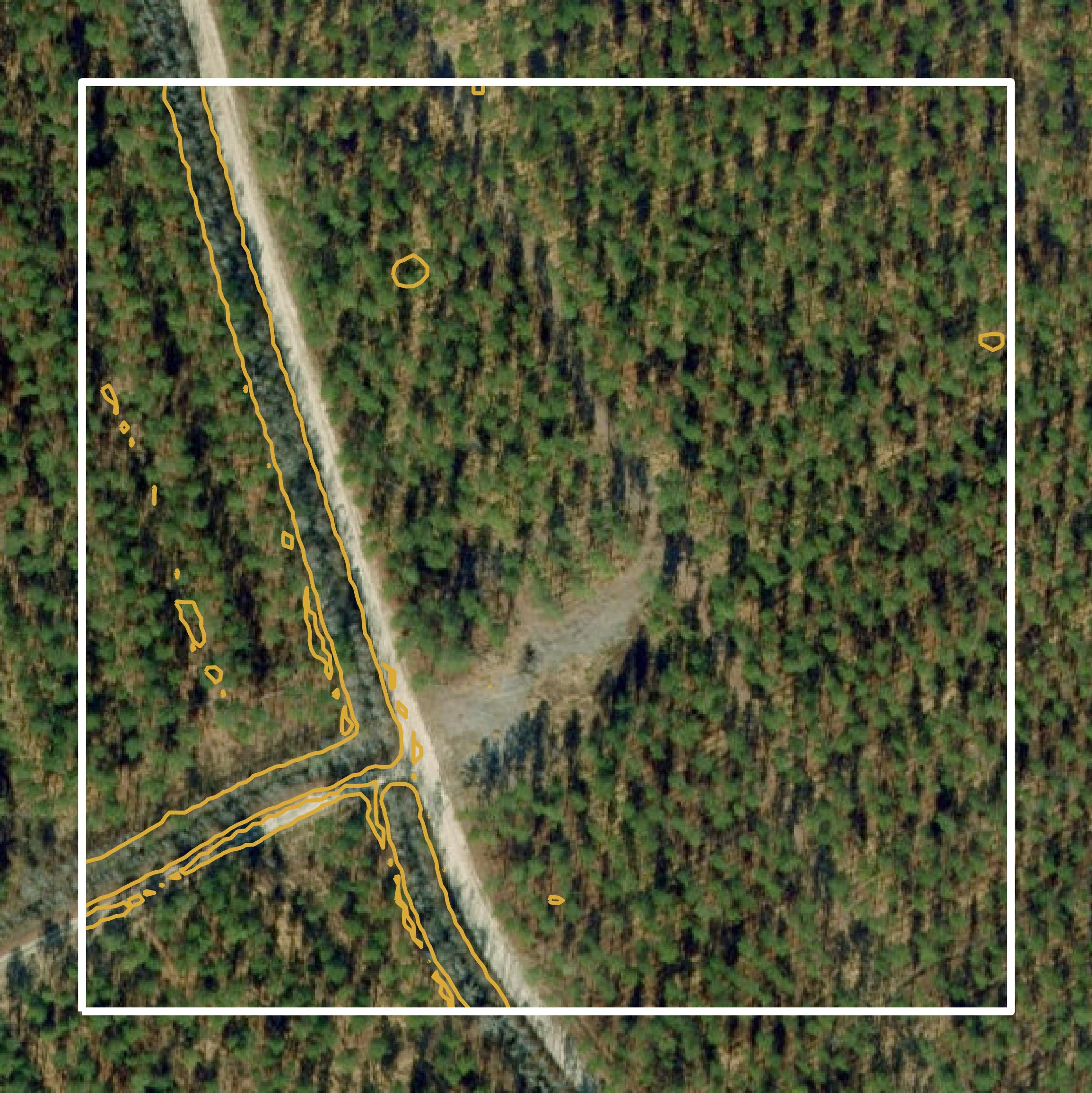 This image shows a contour map in Chowan County created using GIS data in Equator.