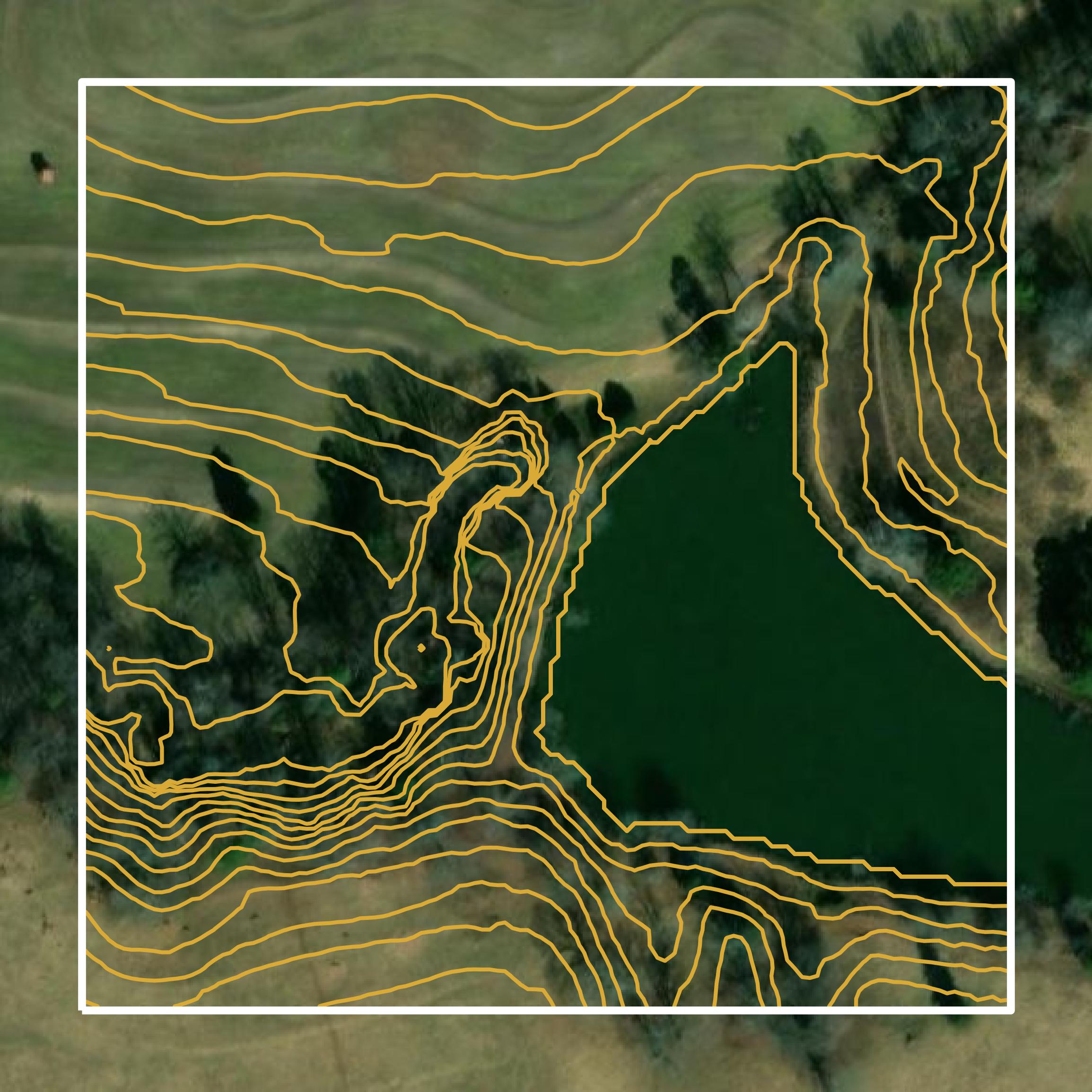 This image shows a contour map in Cleveland County created using GIS data in Equator.