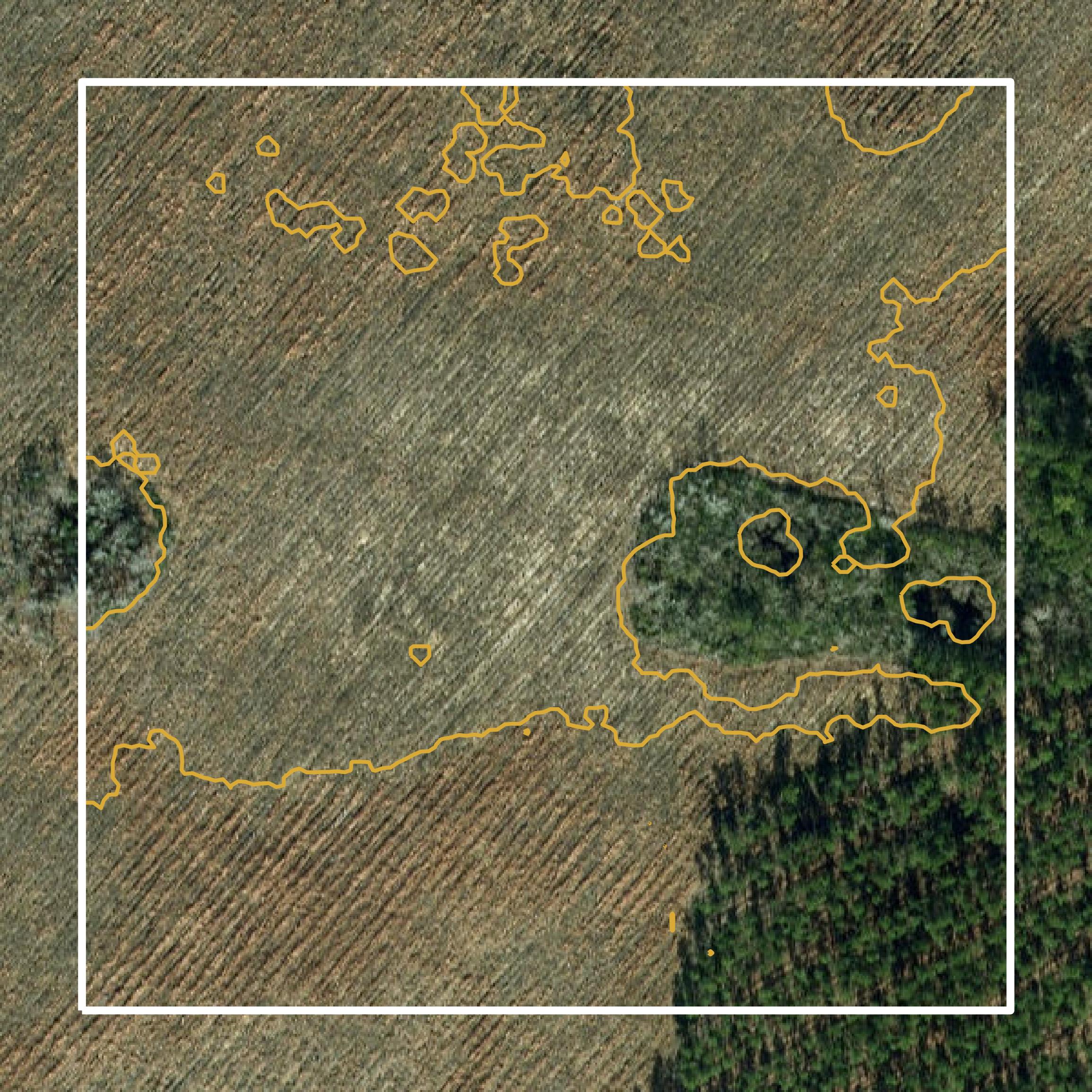 This image shows a contour map in Columbus County created using GIS data in Equator.