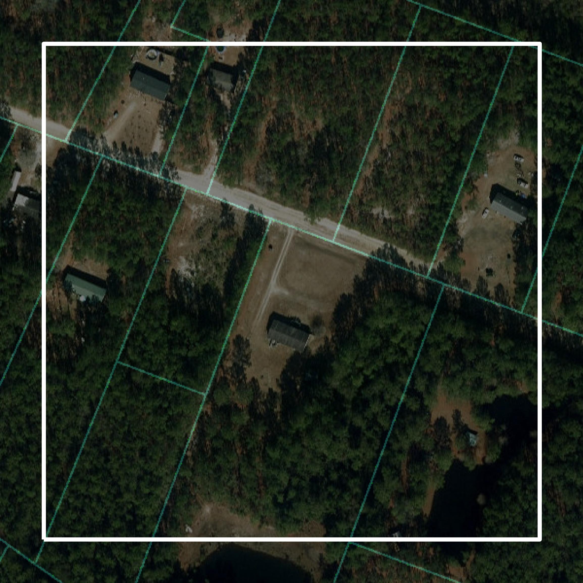 This image shows parcel and building data in Columbus County created using GIS data in Equator.