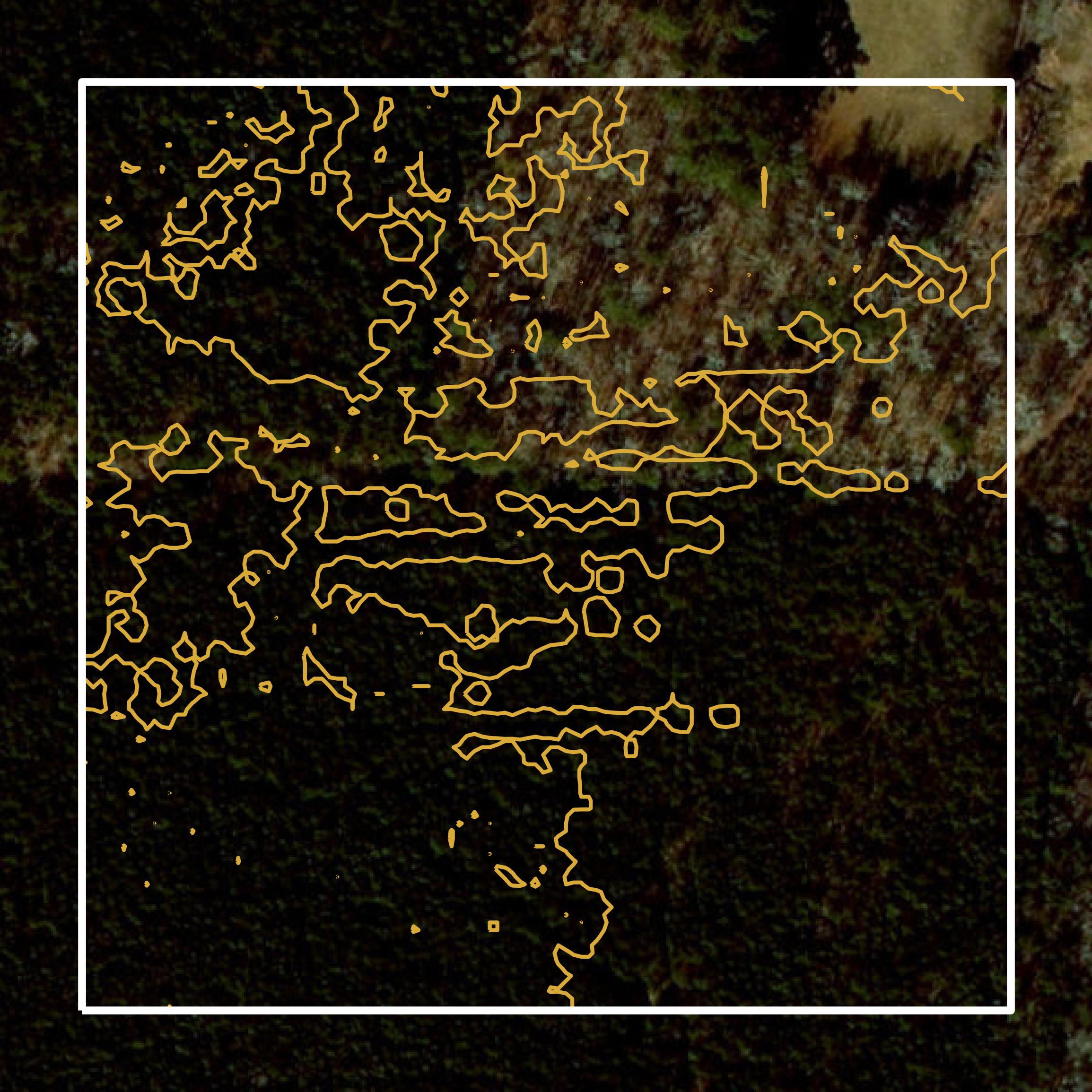 This image shows a contour map in Currituck County created using GIS data in Equator.