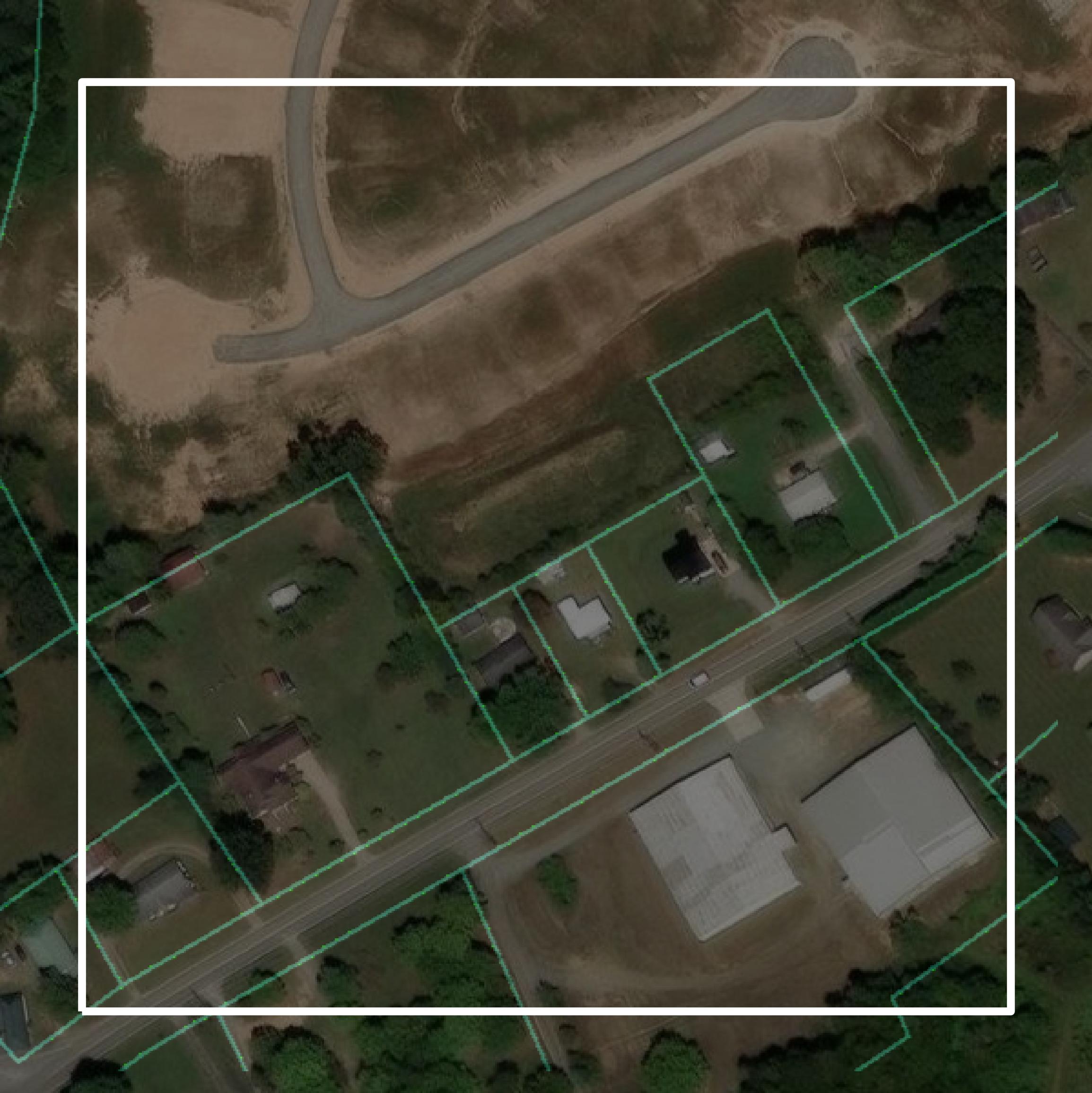 This image shows parcel and building data in Davidson County created using GIS data in Equator.