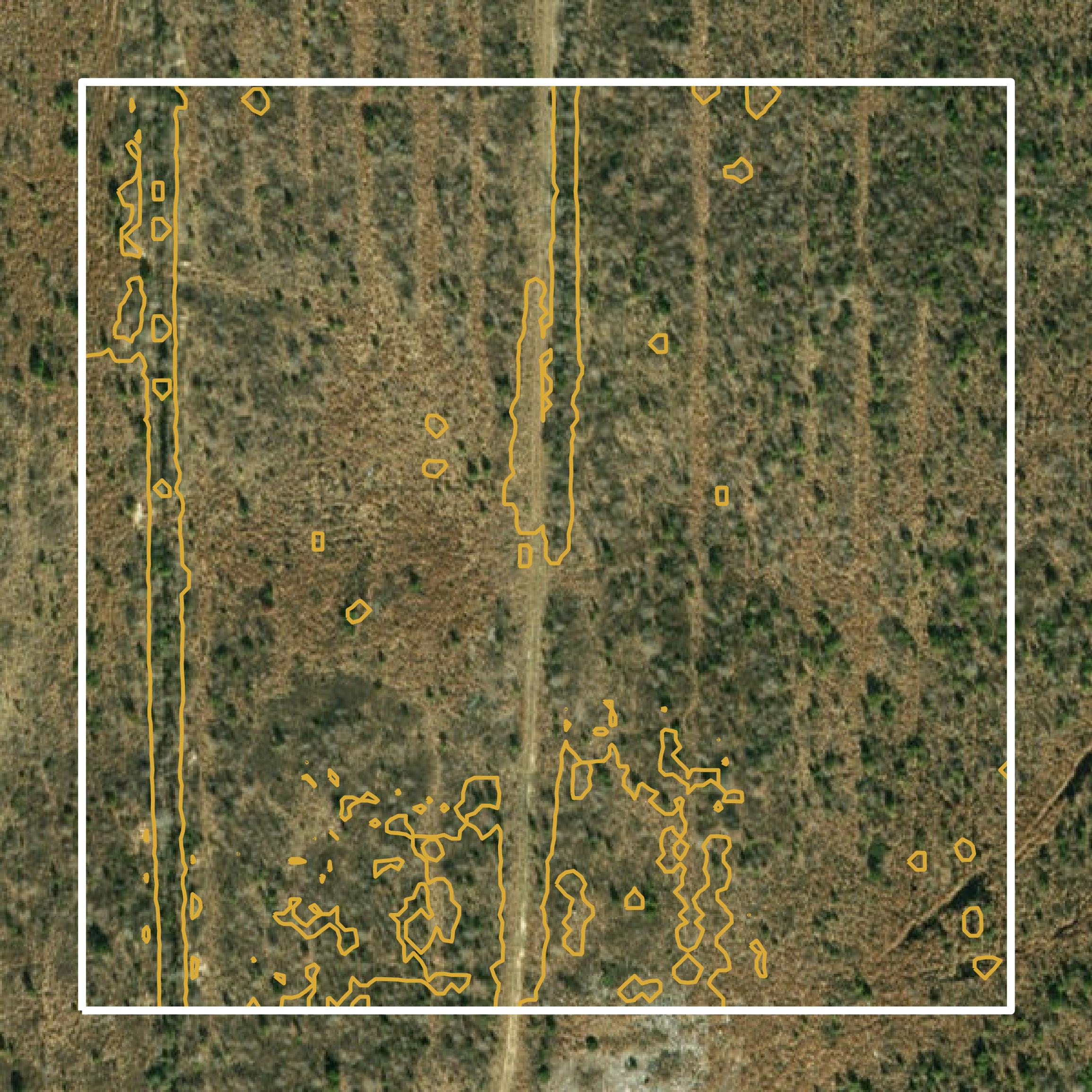 This image shows a contour map in Duplin County created using GIS data in Equator.