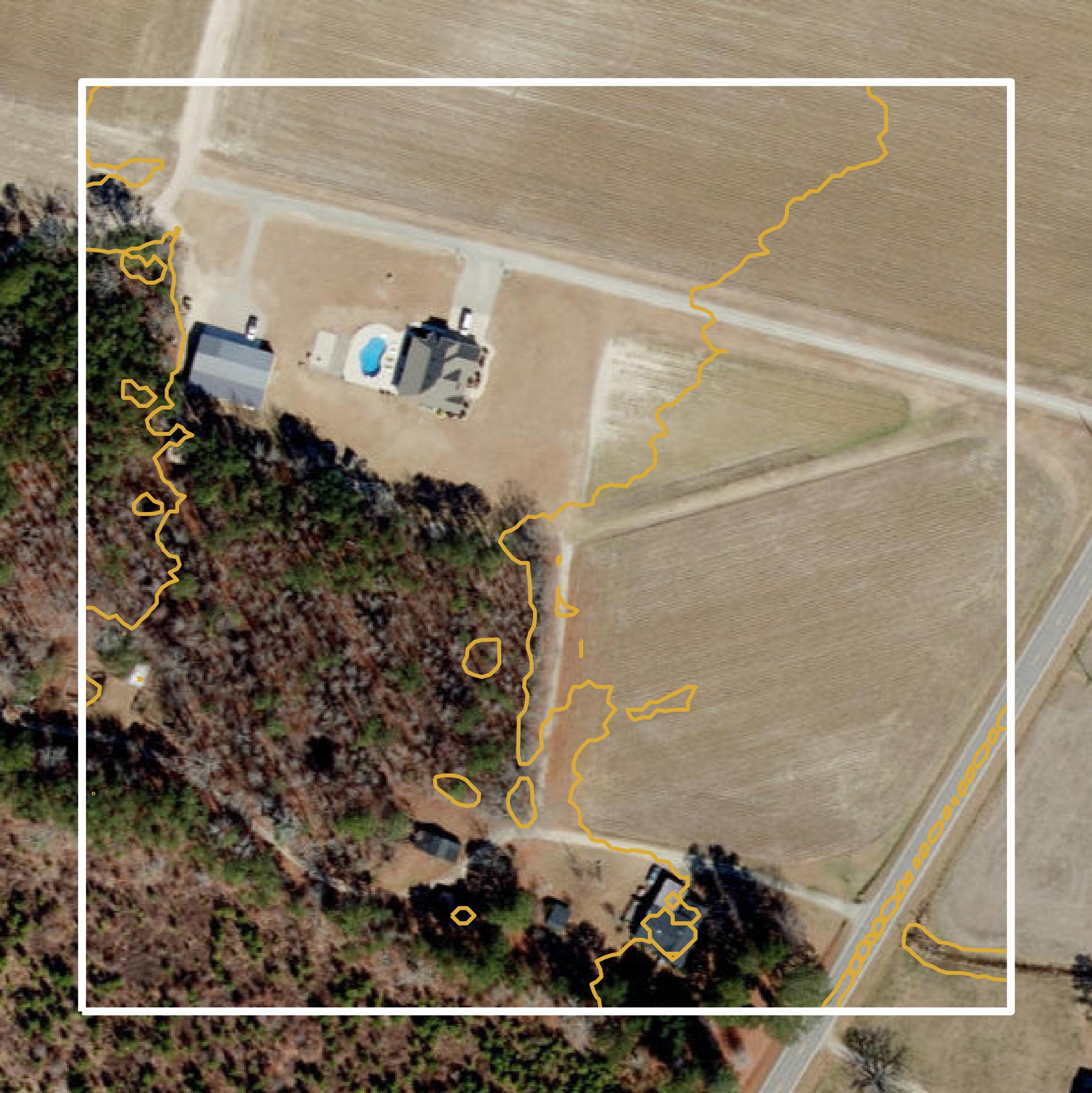 This image shows a contour map in Edgecombe County created using GIS data in Equator.