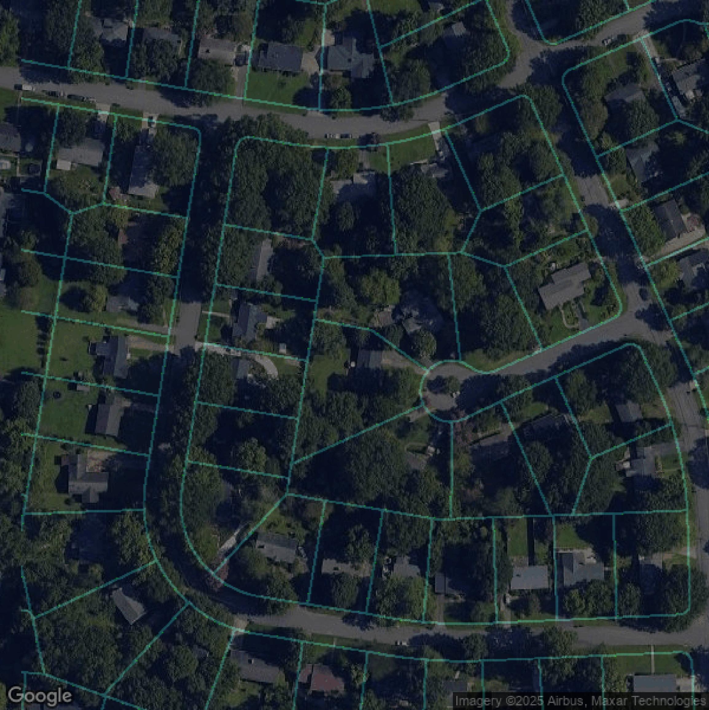 This image shows parcel data in Forsyth County created using GIS data in Equator.