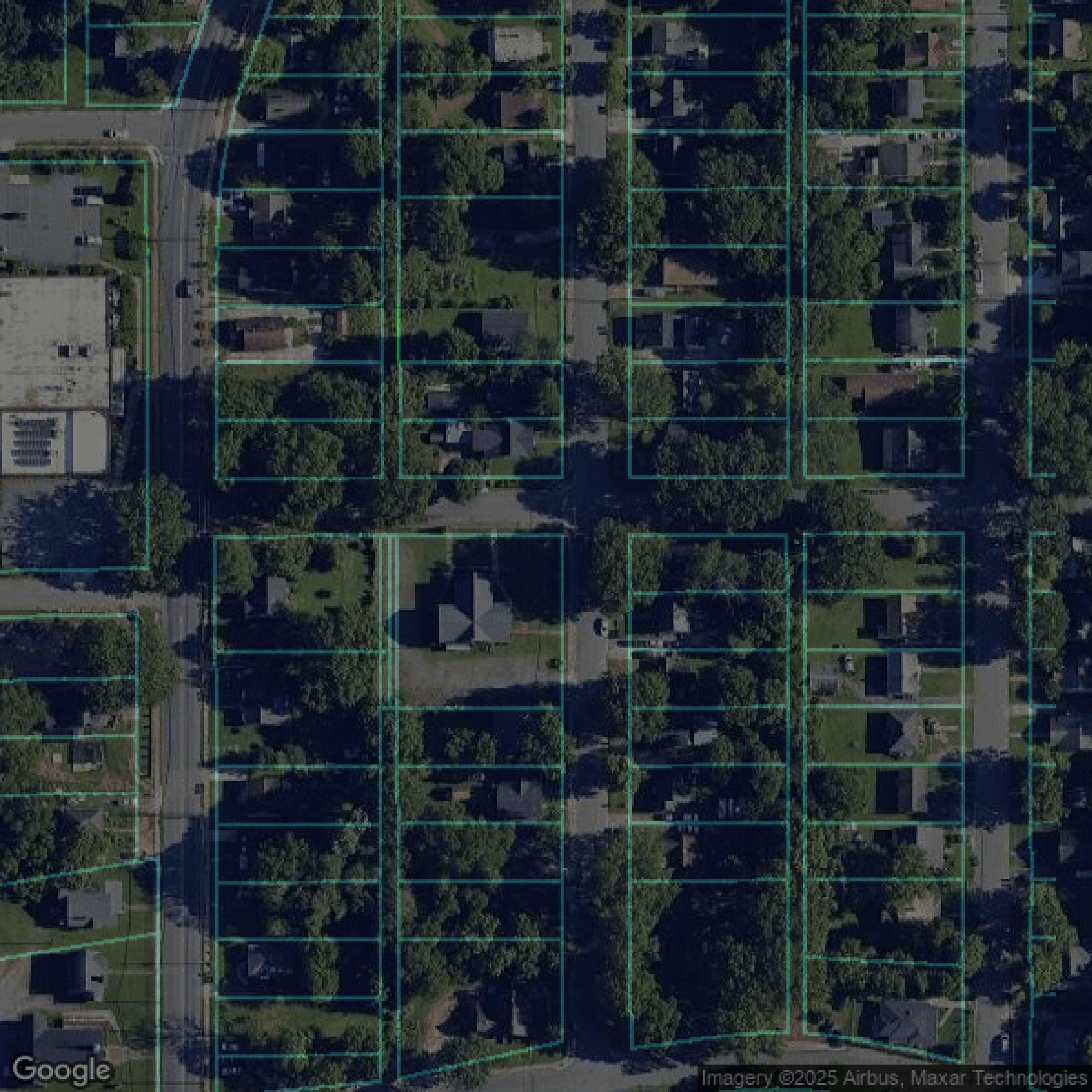 This image shows parcel data in Forsyth County created using GIS data in Equator.