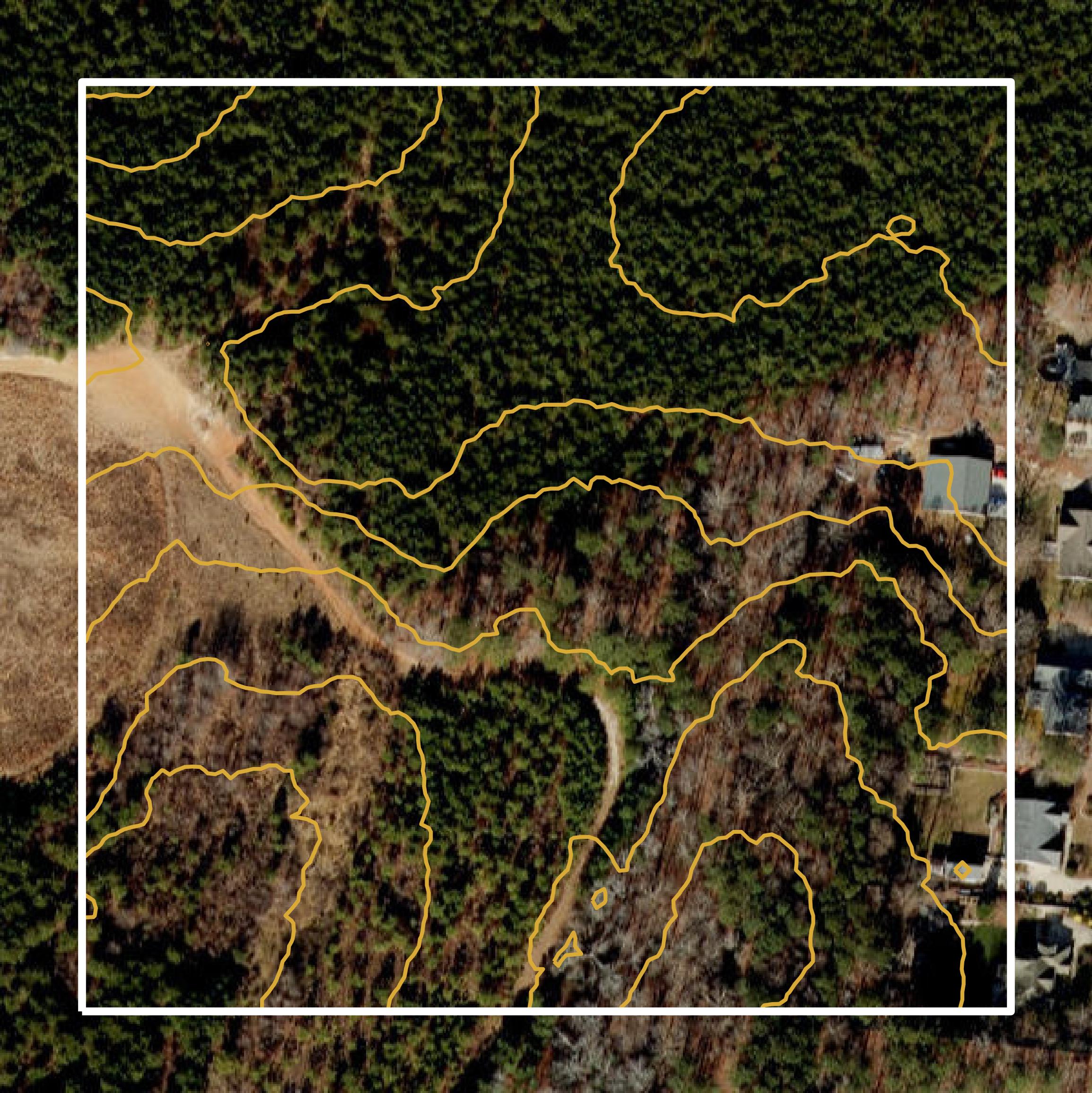 This image shows a contour map in Franklin County created using GIS data in Equator.