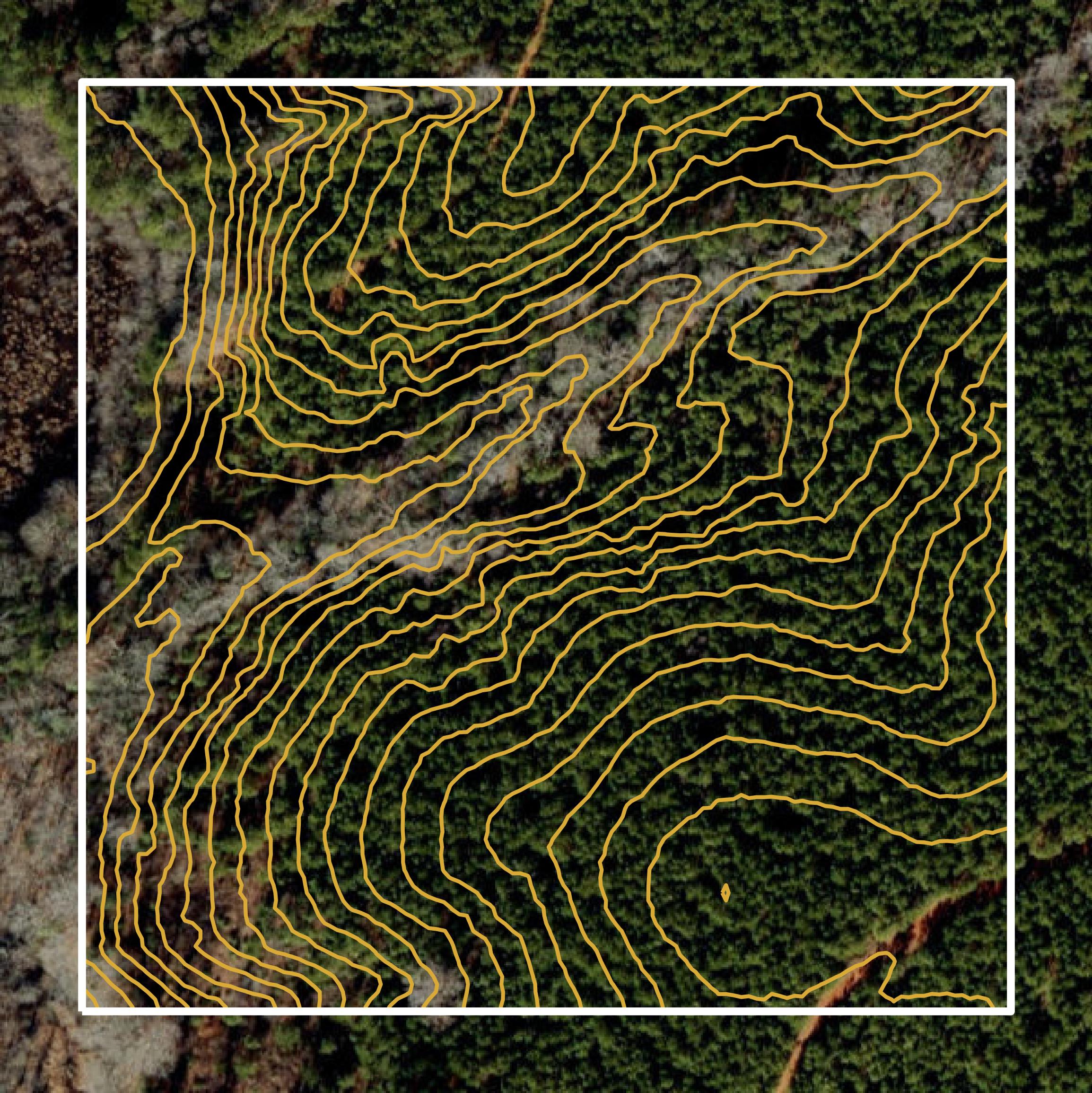 This image shows a contour map in Franklin County created using GIS data in Equator.