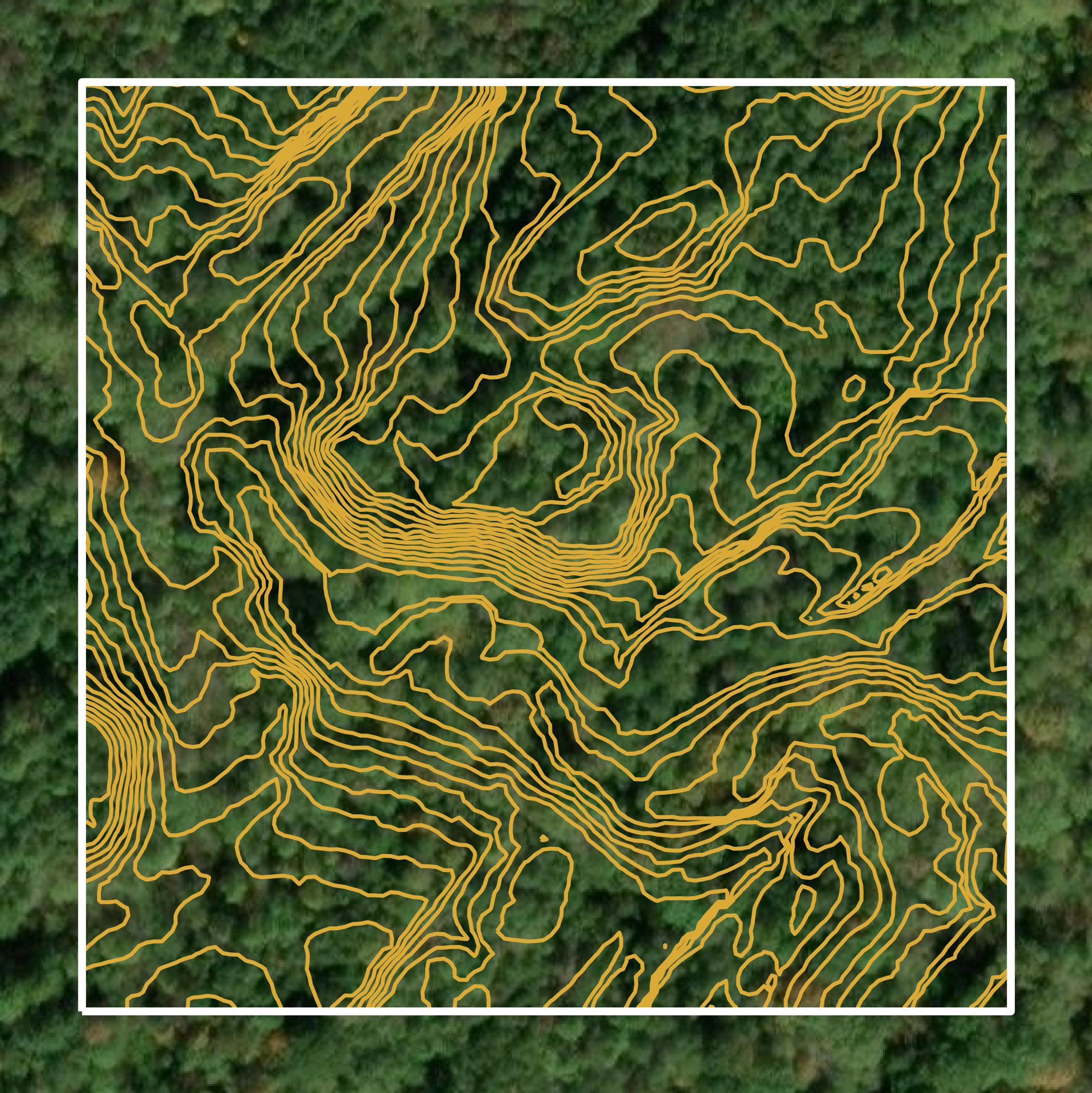 This image shows a contour map in Gaston County created using GIS data in Equator.