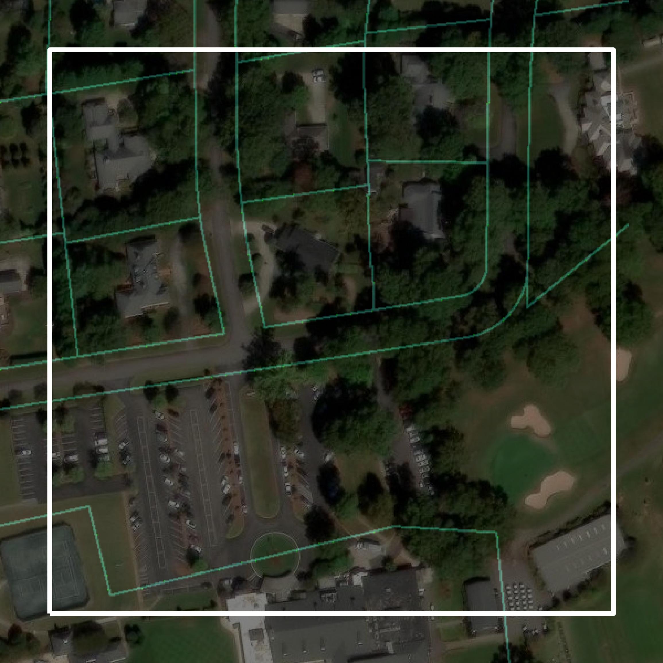 This image shows parcel and building data in Gaston County created using GIS data in Equator.