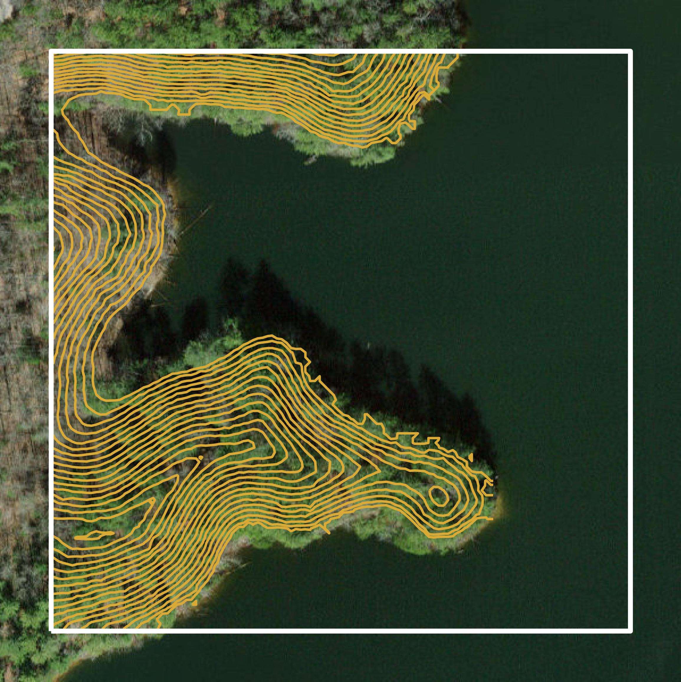 This image shows a contour map in Graham County created using GIS data in Equator.
