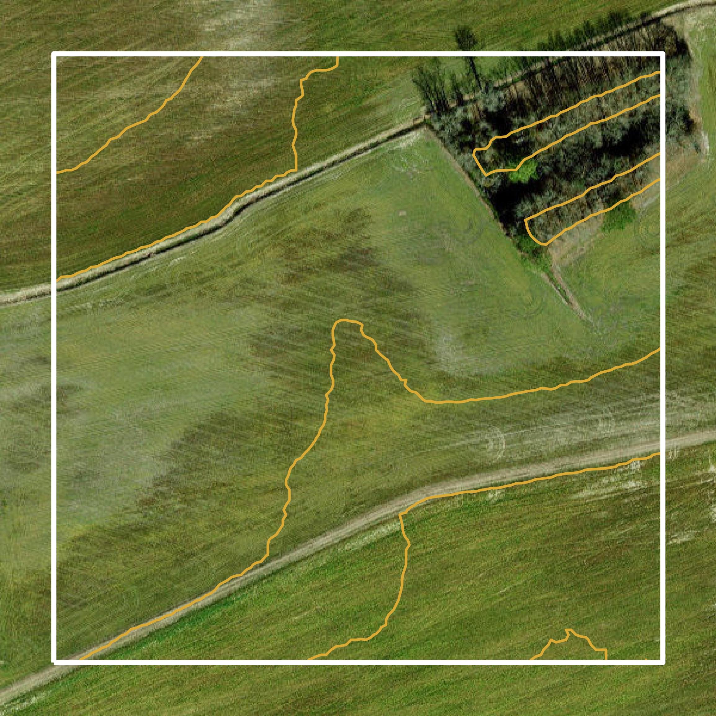 This image shows a contour map in Greene County created using GIS data in Equator.