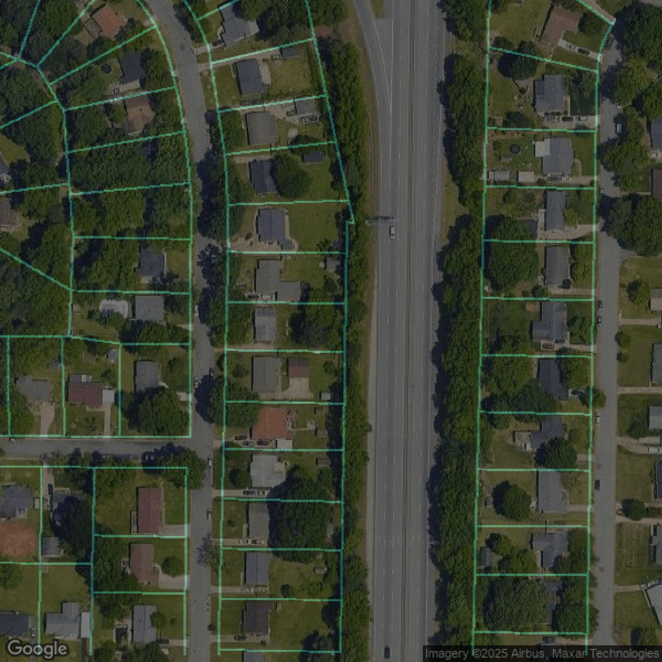 This image shows parcel data in Guilford County created using GIS data in Equator.