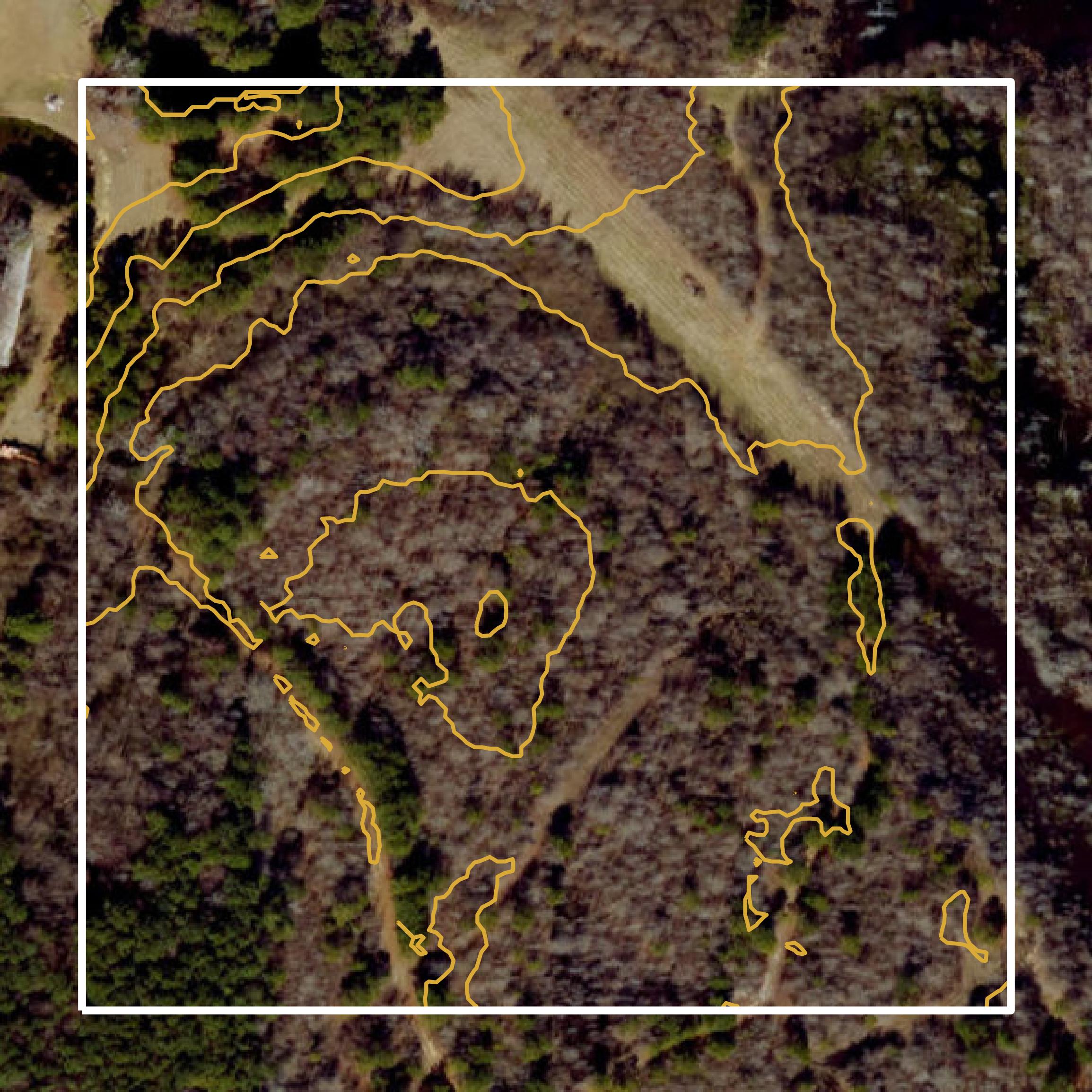 This image shows a contour map in Harnett County created using GIS data in Equator.