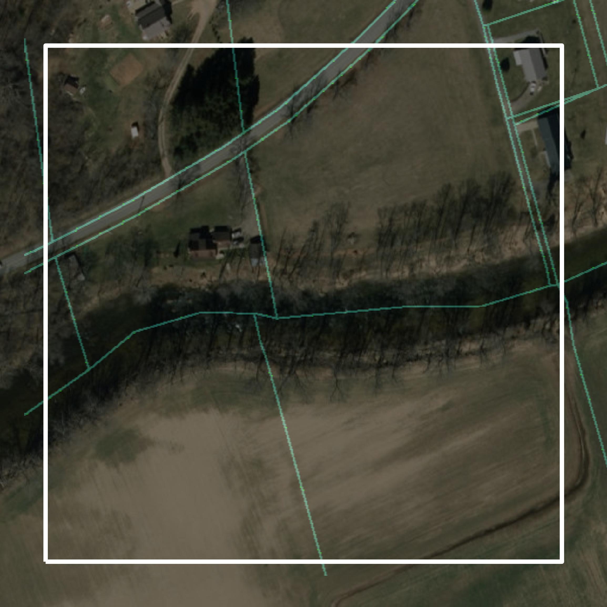 This image shows parcel and building data in Haywood County created using GIS data in Equator.