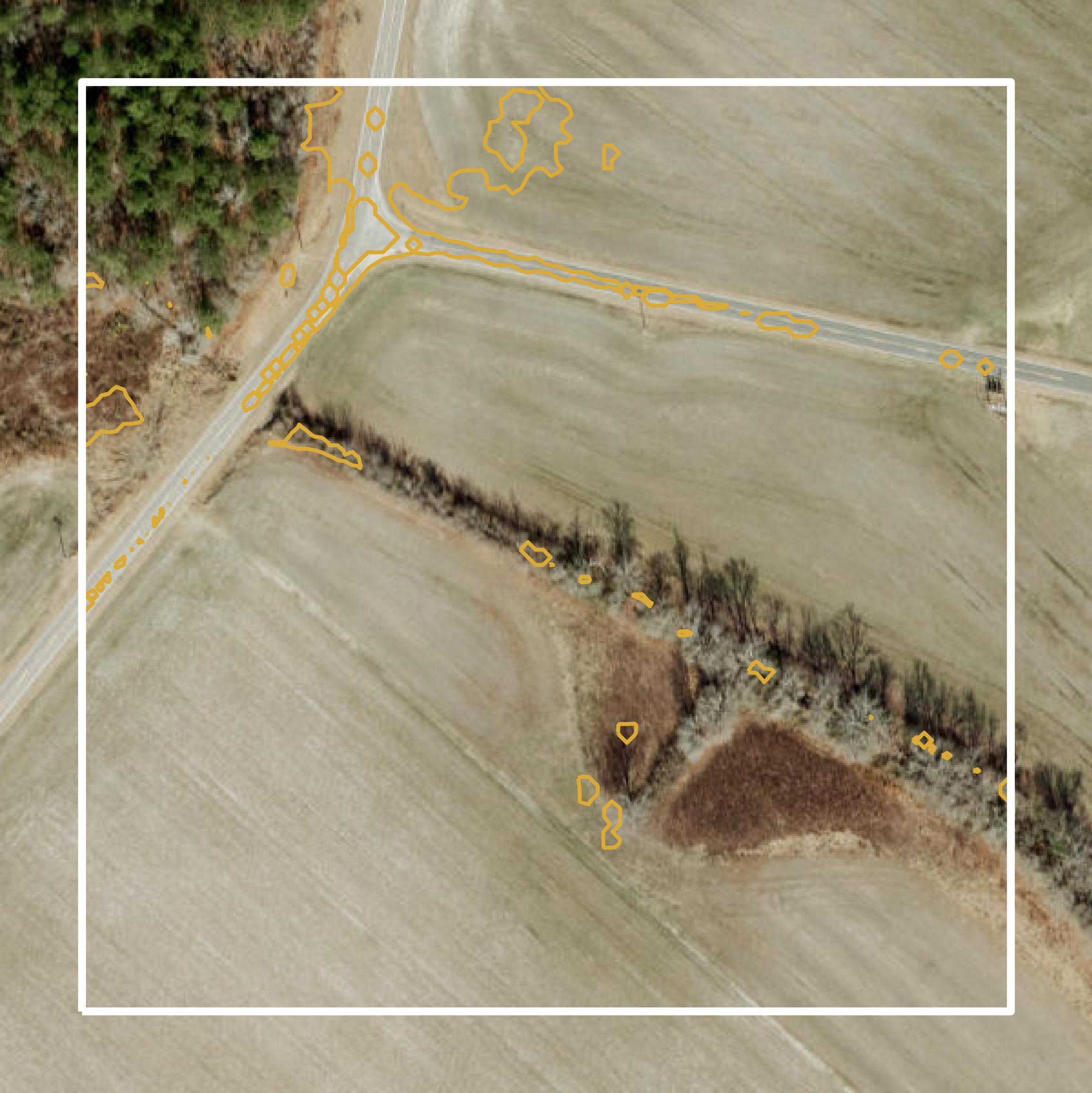 This image shows a contour map in Hoke County created using GIS data in Equator.