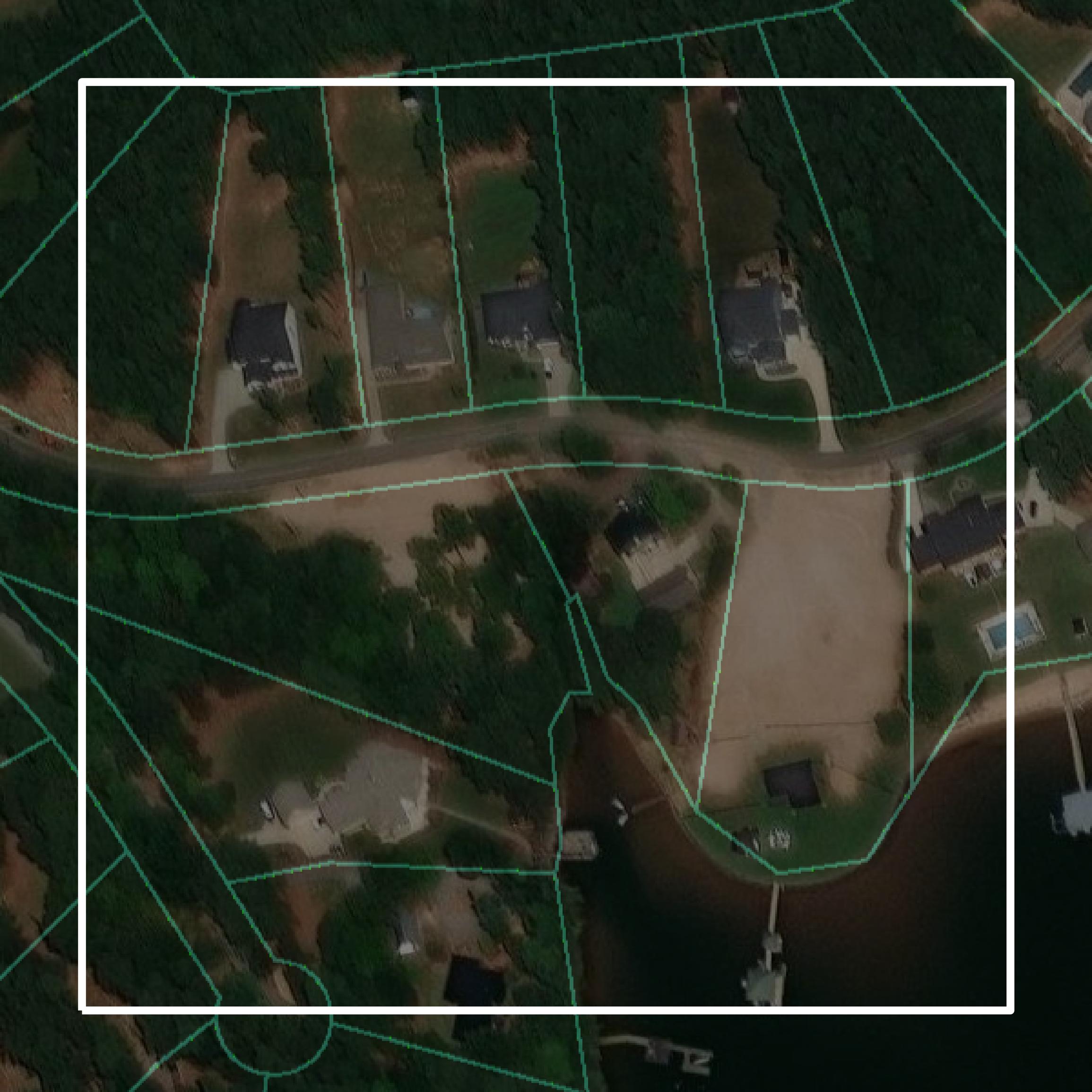 This image shows parcel and building data in Iredell County created using GIS data in Equator.