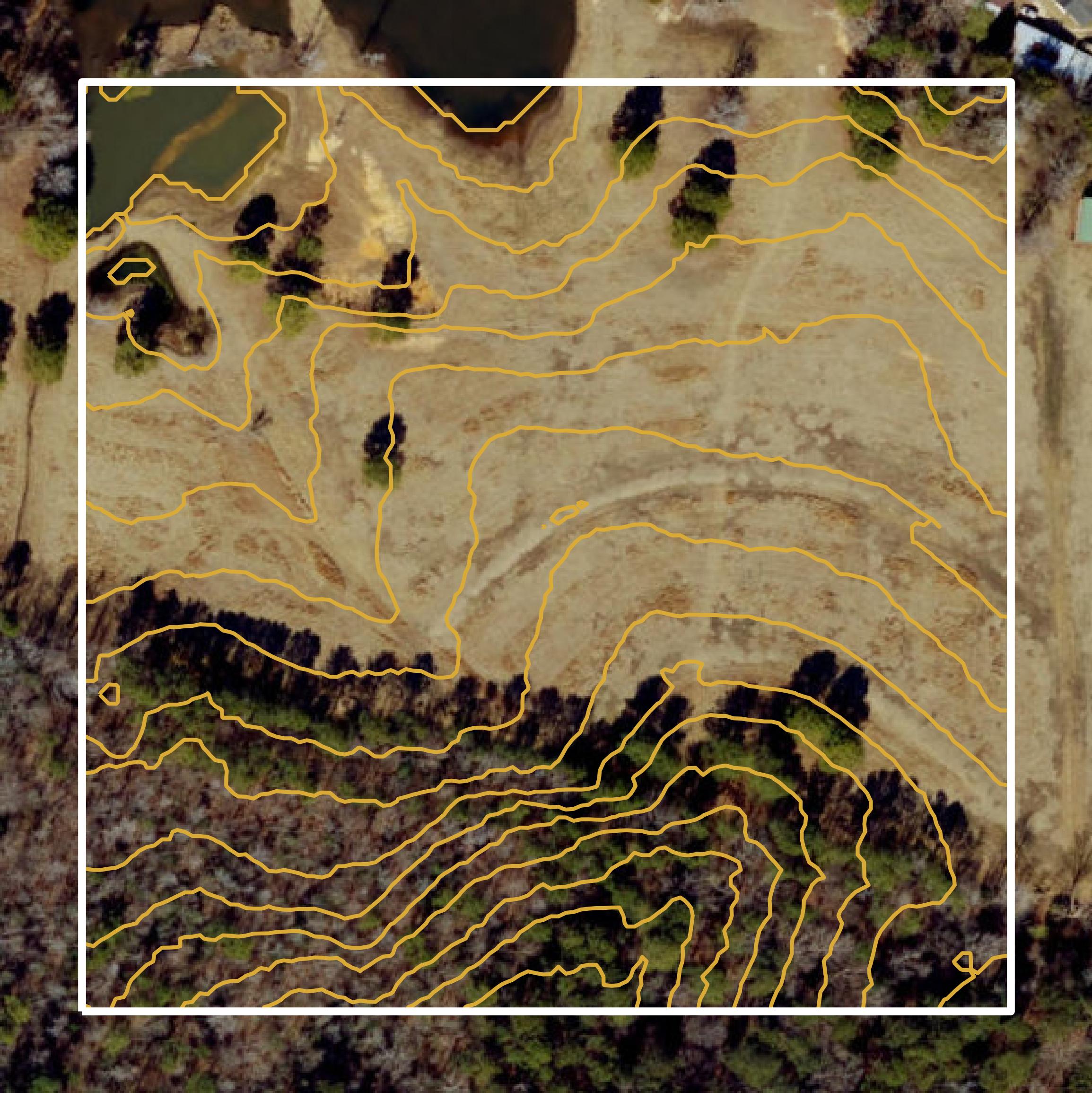 This image shows a contour map in Johnston County created using GIS data in Equator.