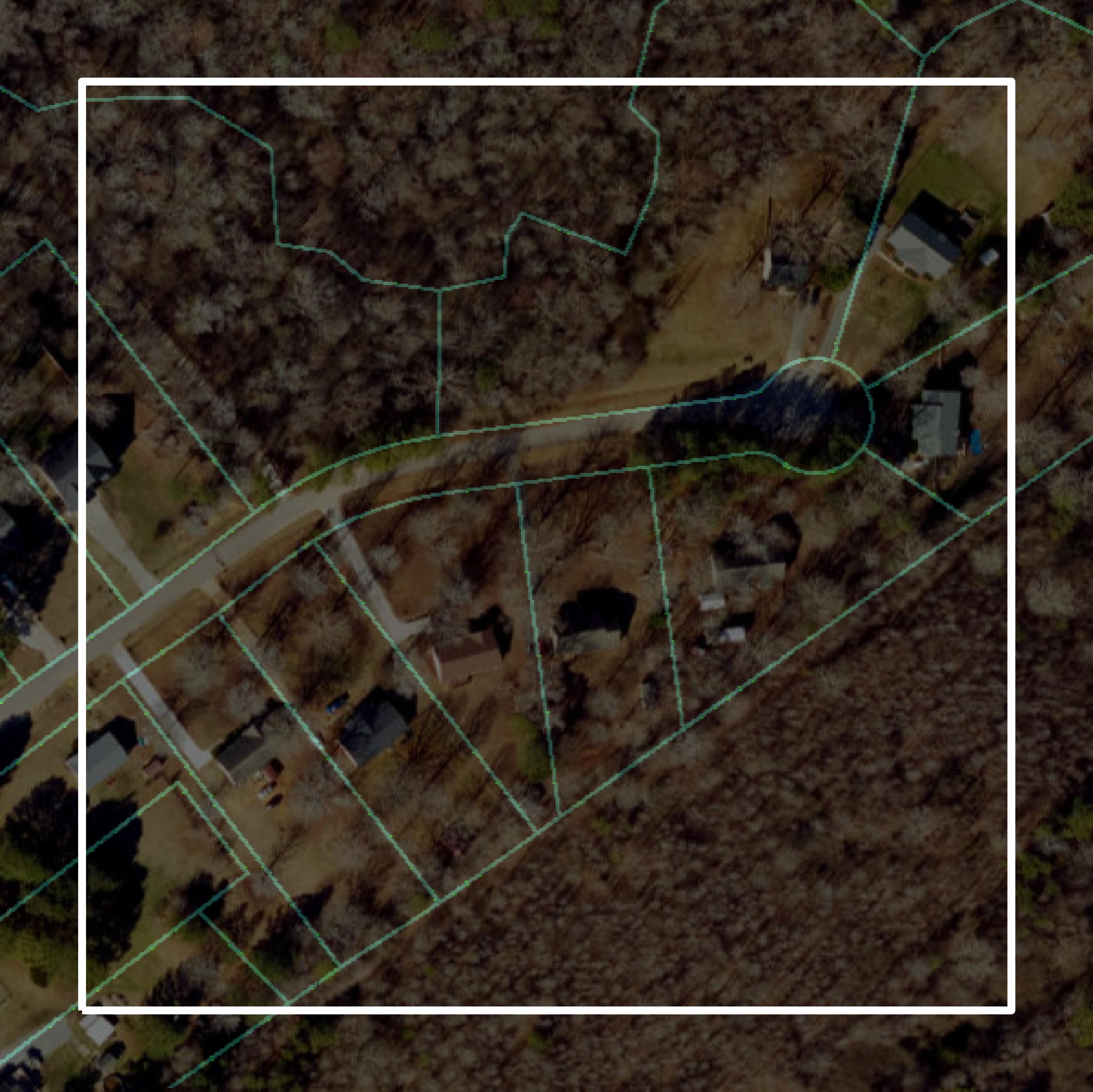 This image shows parcel and building data in Johnston County created using GIS data in Equator.