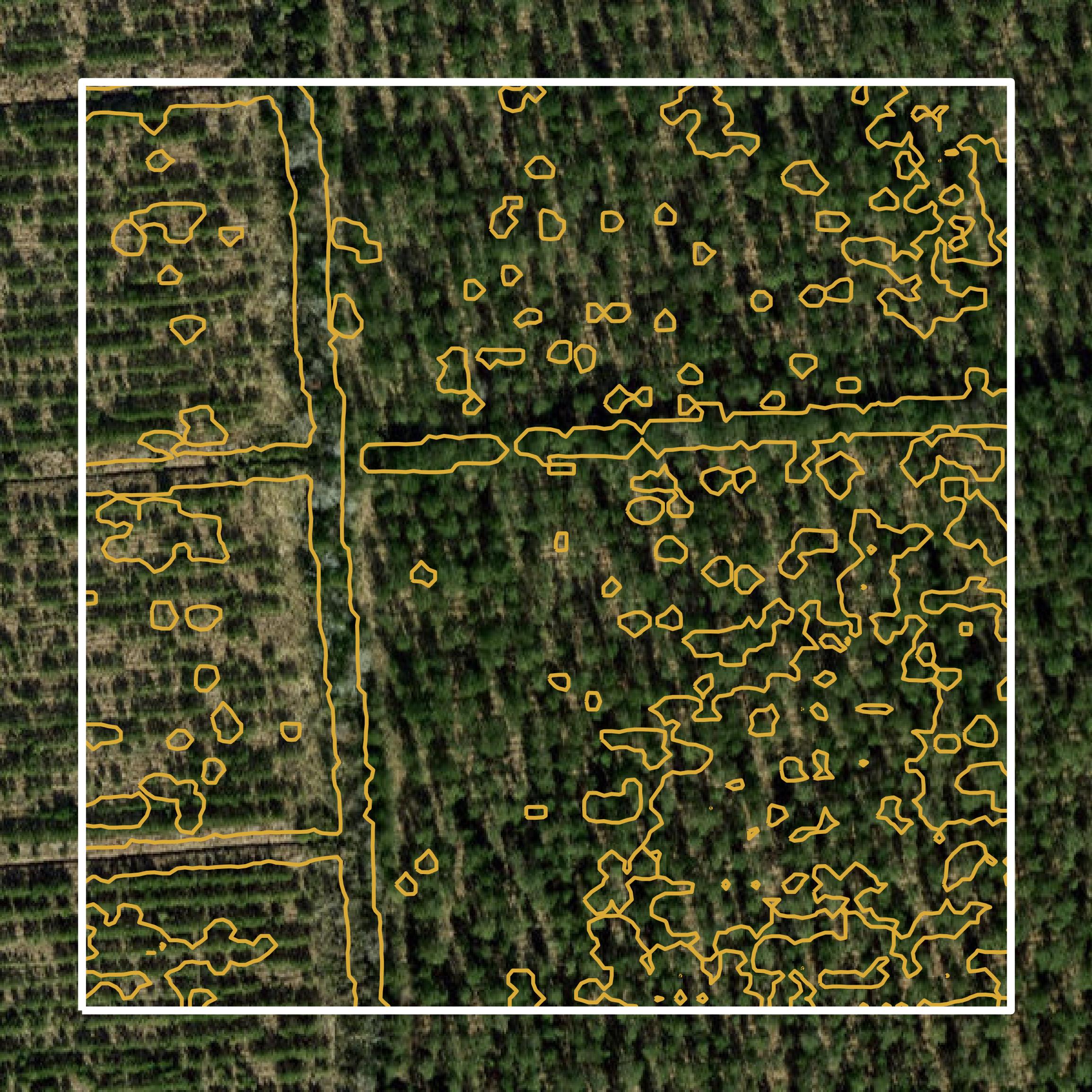 This image shows a contour map in Jones County created using GIS data in Equator.