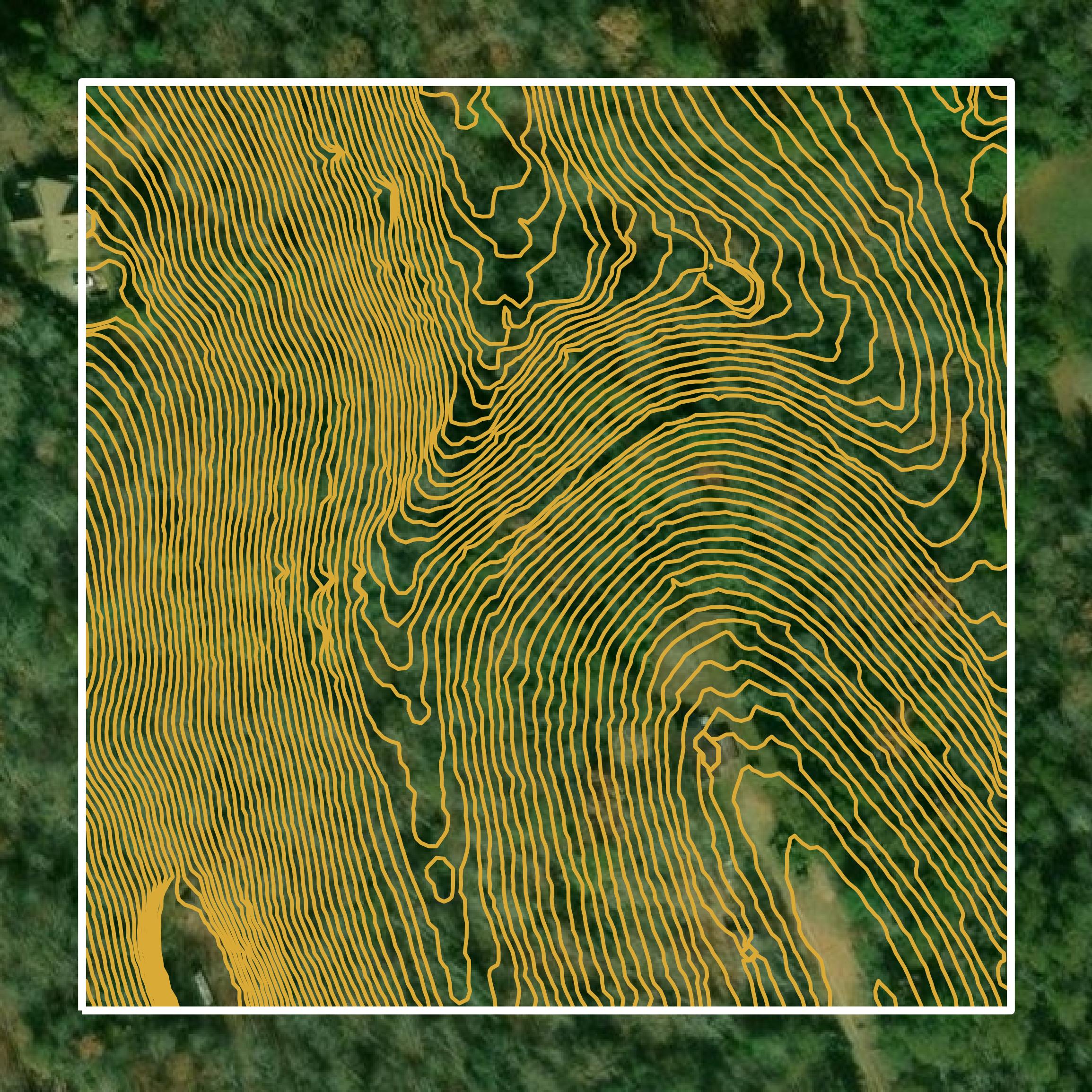 This image shows a contour map in Macon County created using GIS data in Equator.