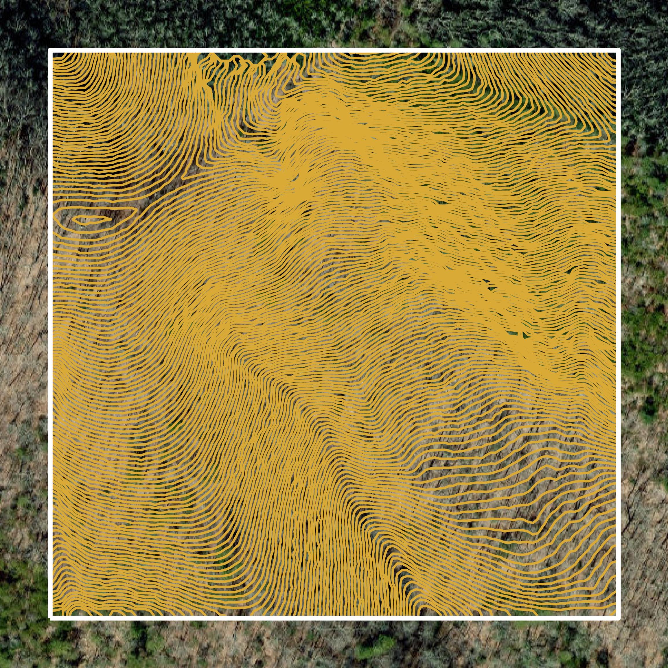 This image shows a contour map in Madison County created using GIS data in Equator.