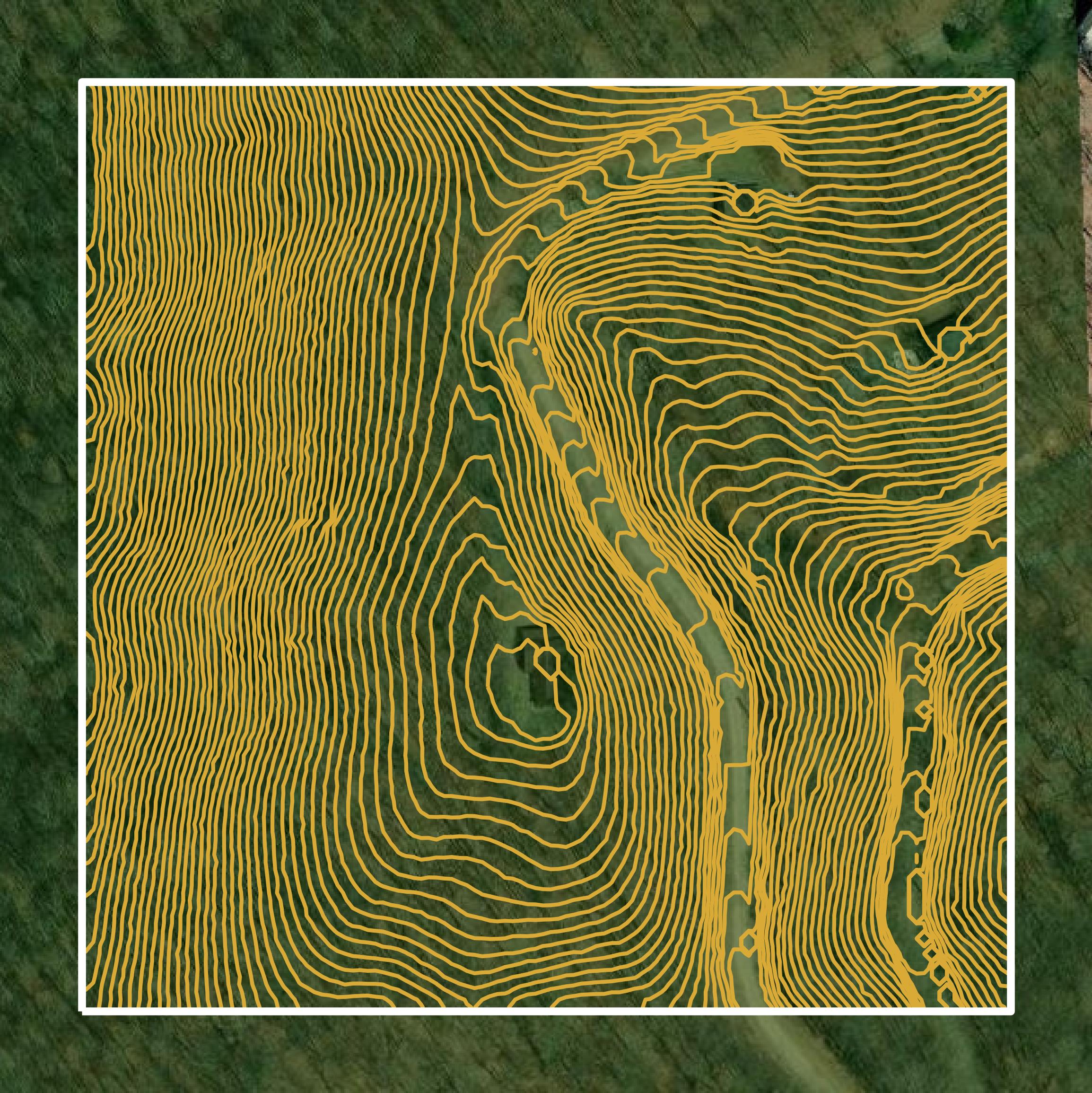 This image shows a contour map in Madison County created using GIS data in Equator.