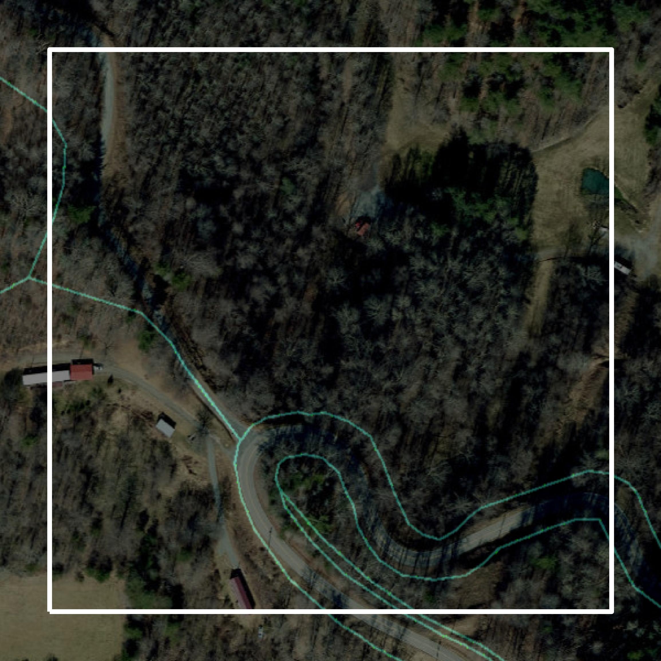 This image shows parcel and building data in Madison County created using GIS data in Equator.