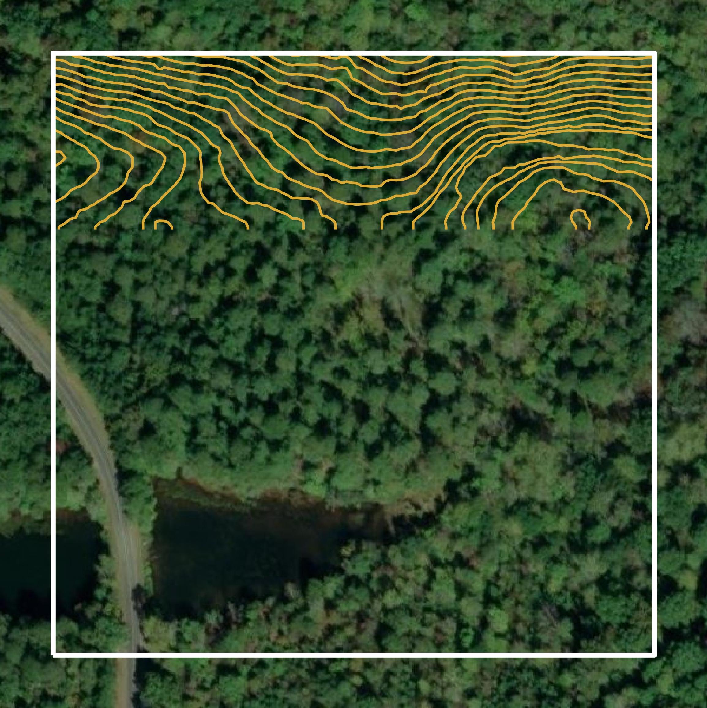 This image shows a contour map in Montgomery County created using GIS data in Equator.