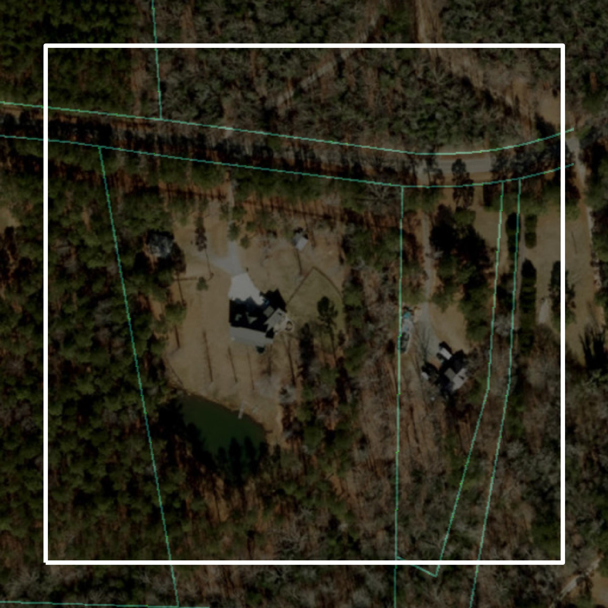 This image shows parcel and building data in Moore County created using GIS data in Equator.