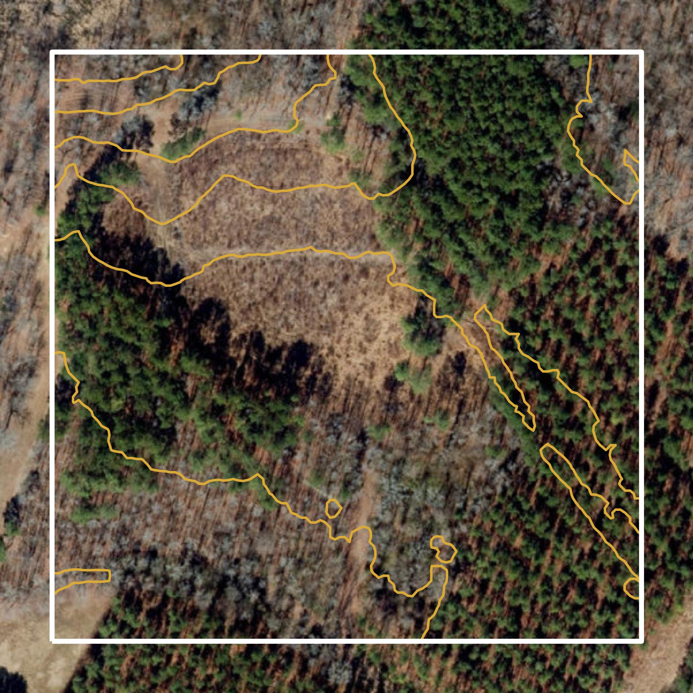 This image shows a contour map in Northampton County created using GIS data in Equator.