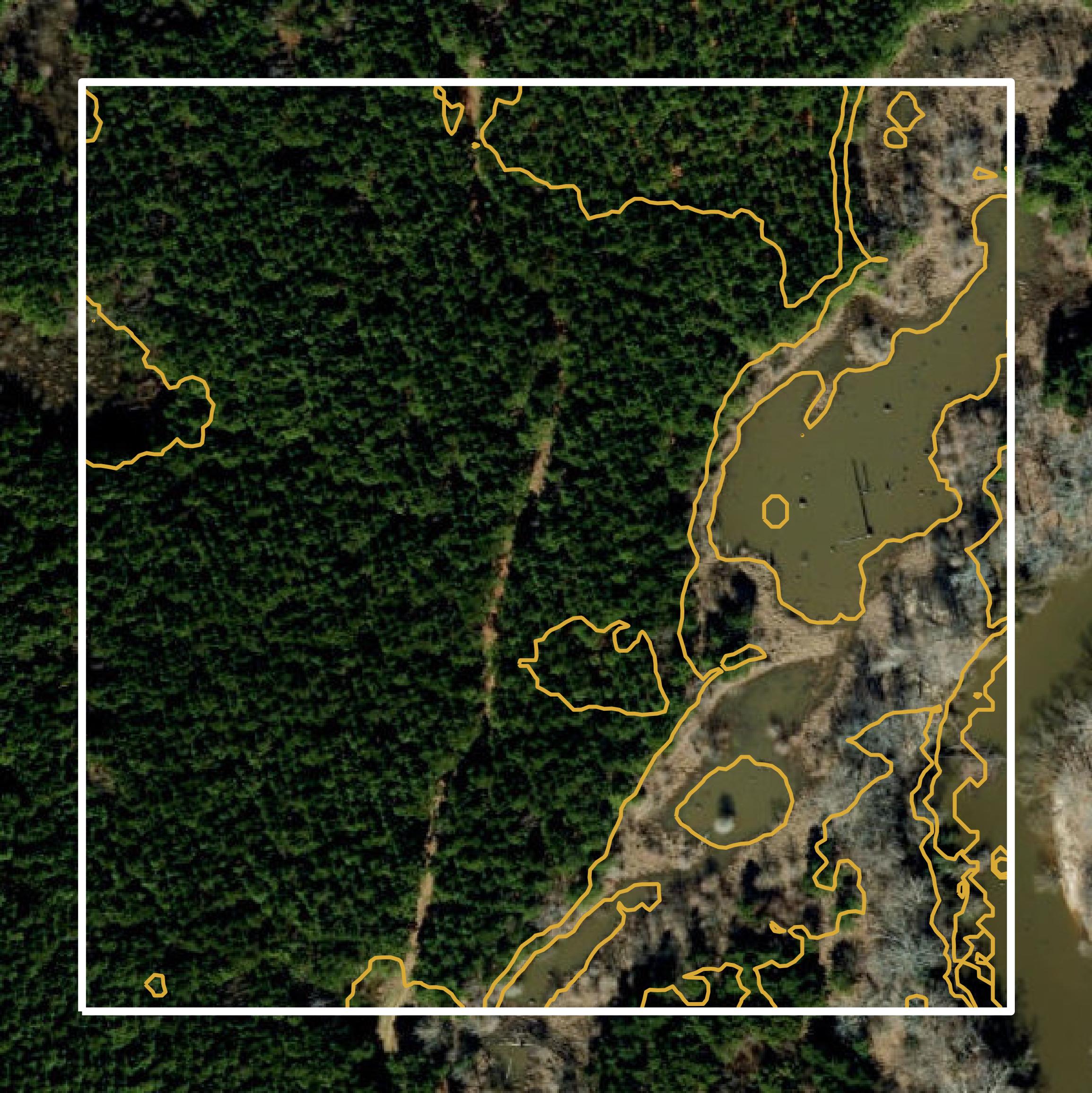 This image shows a contour map in Northampton County created using GIS data in Equator.