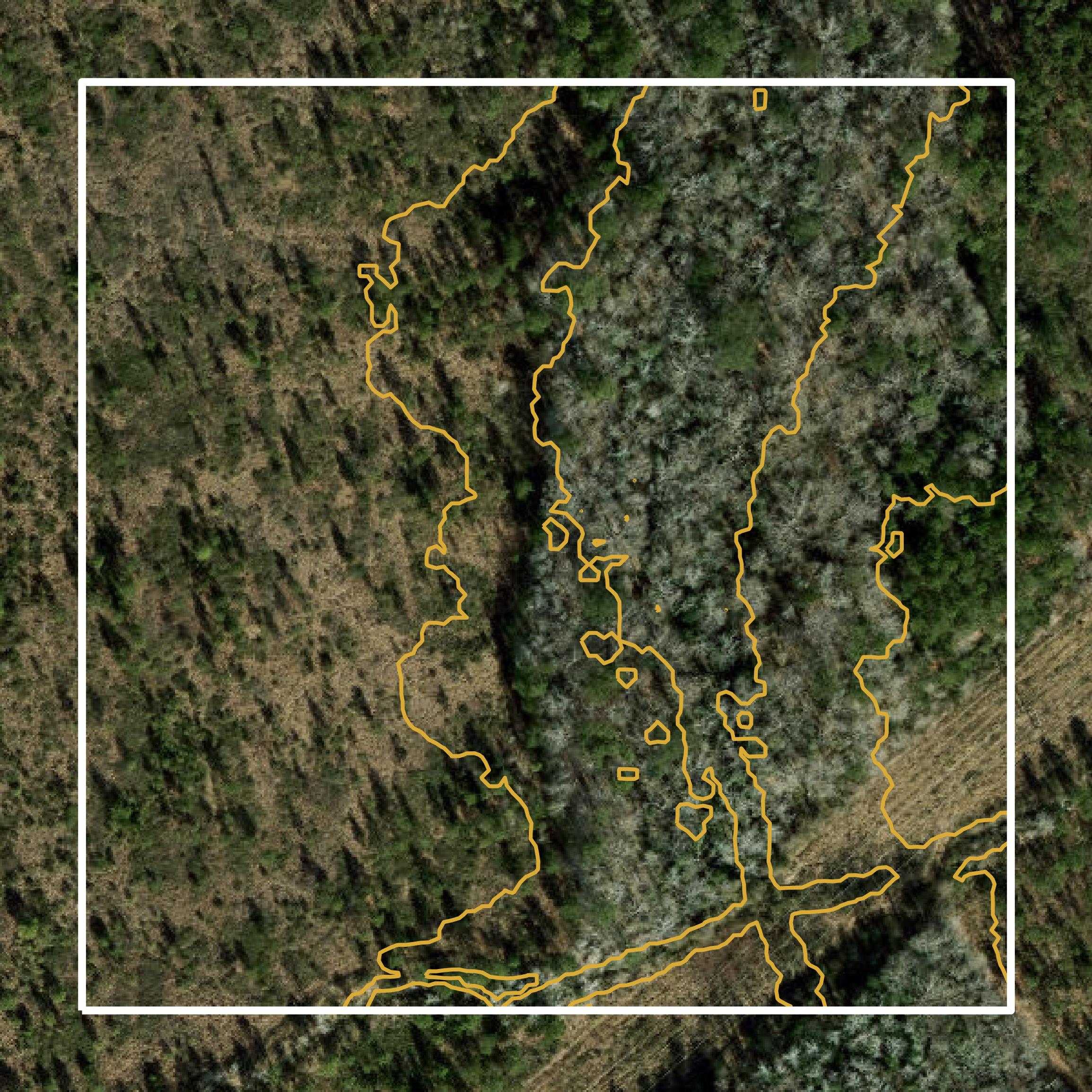 This image shows a contour map in Onslow County created using GIS data in Equator.