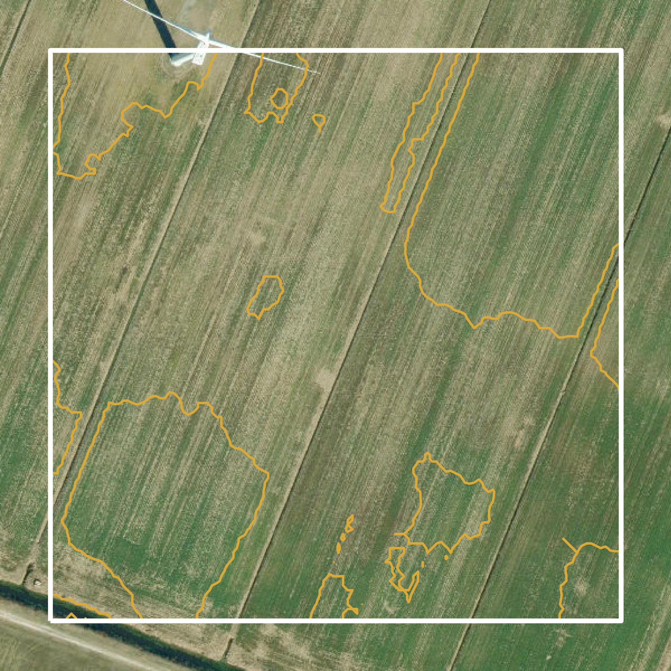 This image shows a contour map in Pasquotank County created using GIS data in Equator.