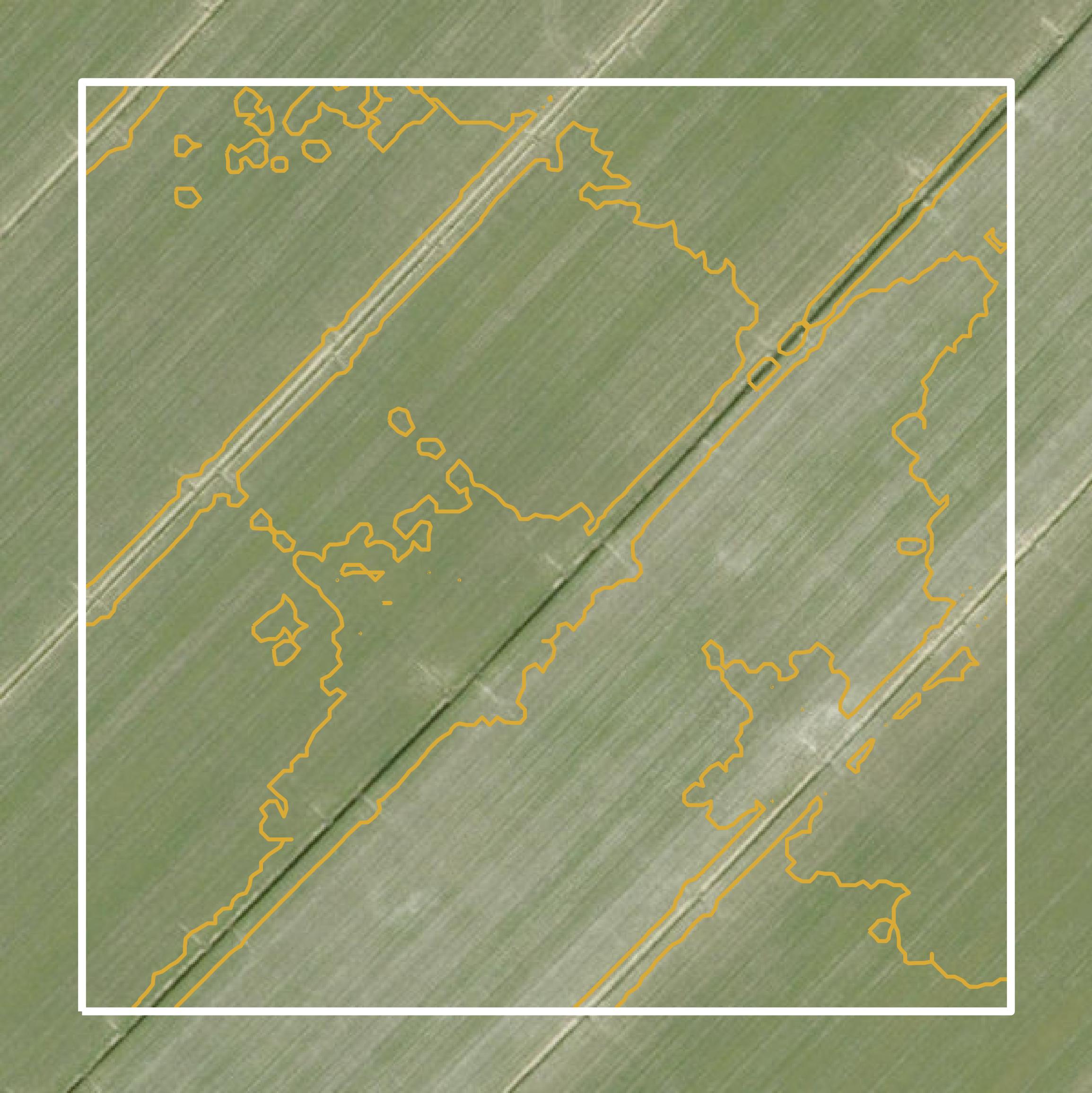 This image shows a contour map in Perquimans County created using GIS data in Equator.