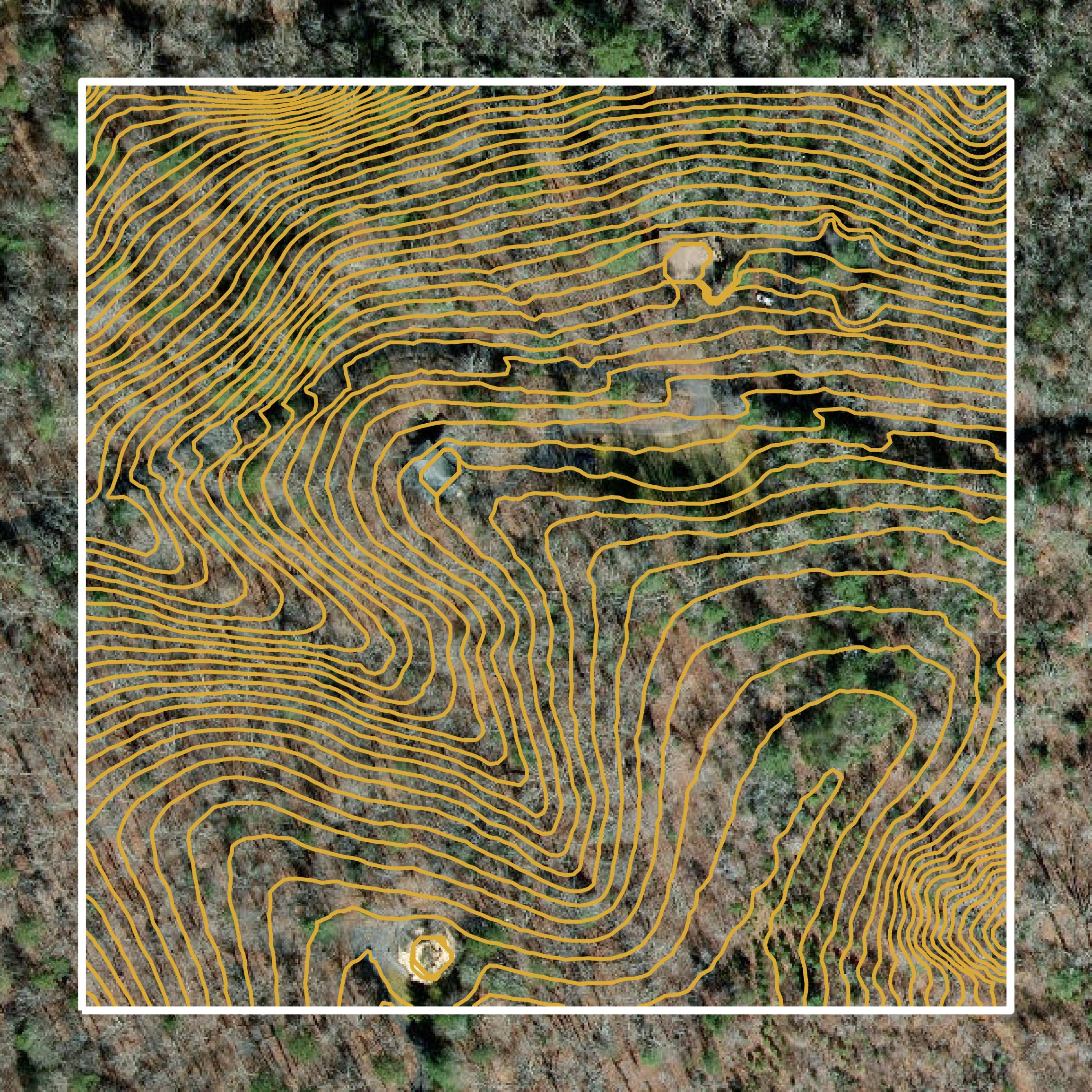 This image shows a contour map in Polk County created using GIS data in Equator.