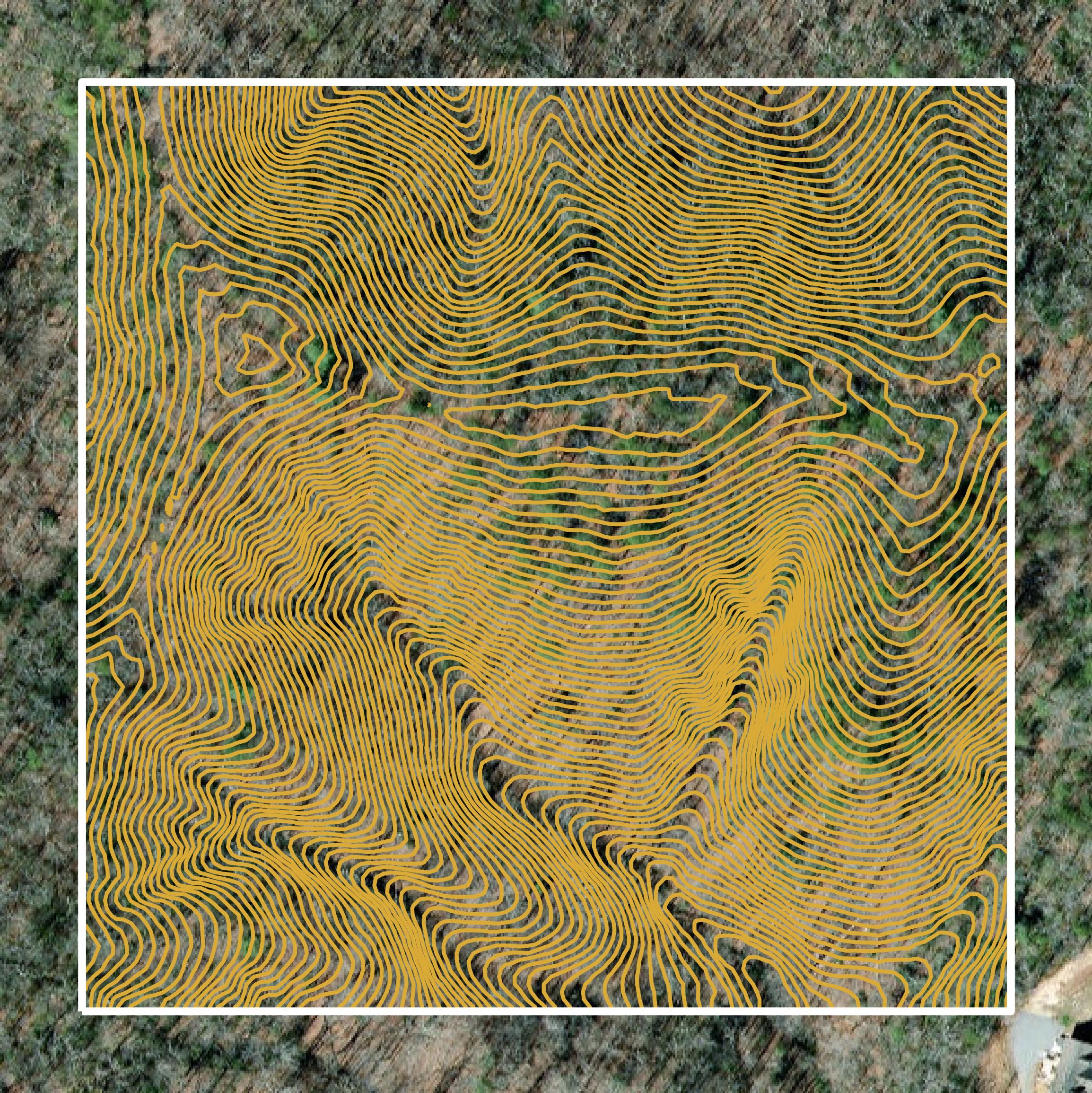 This image shows a contour map in Polk County created using GIS data in Equator.