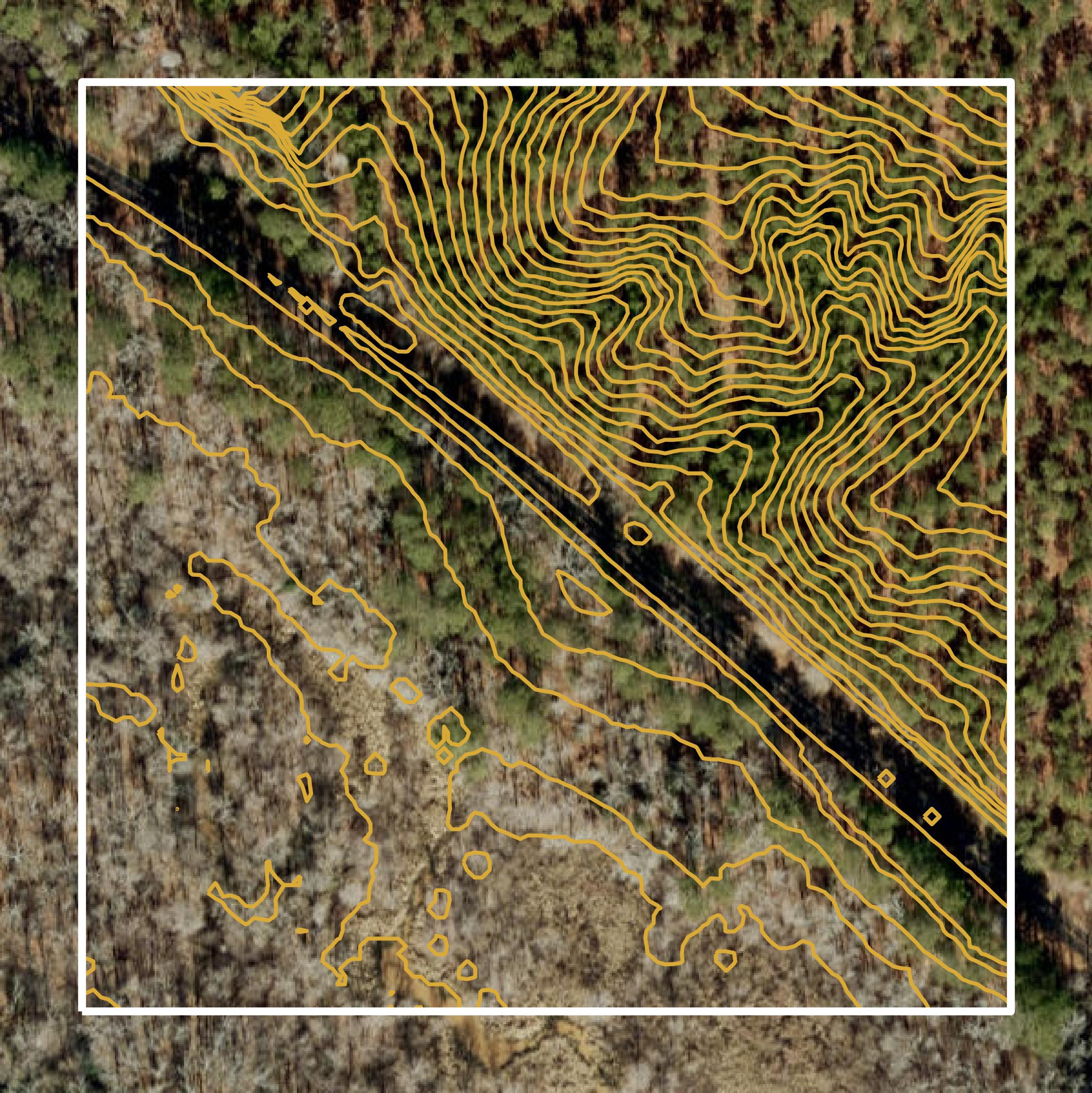 This image shows a contour map in Richmond County created using GIS data in Equator.