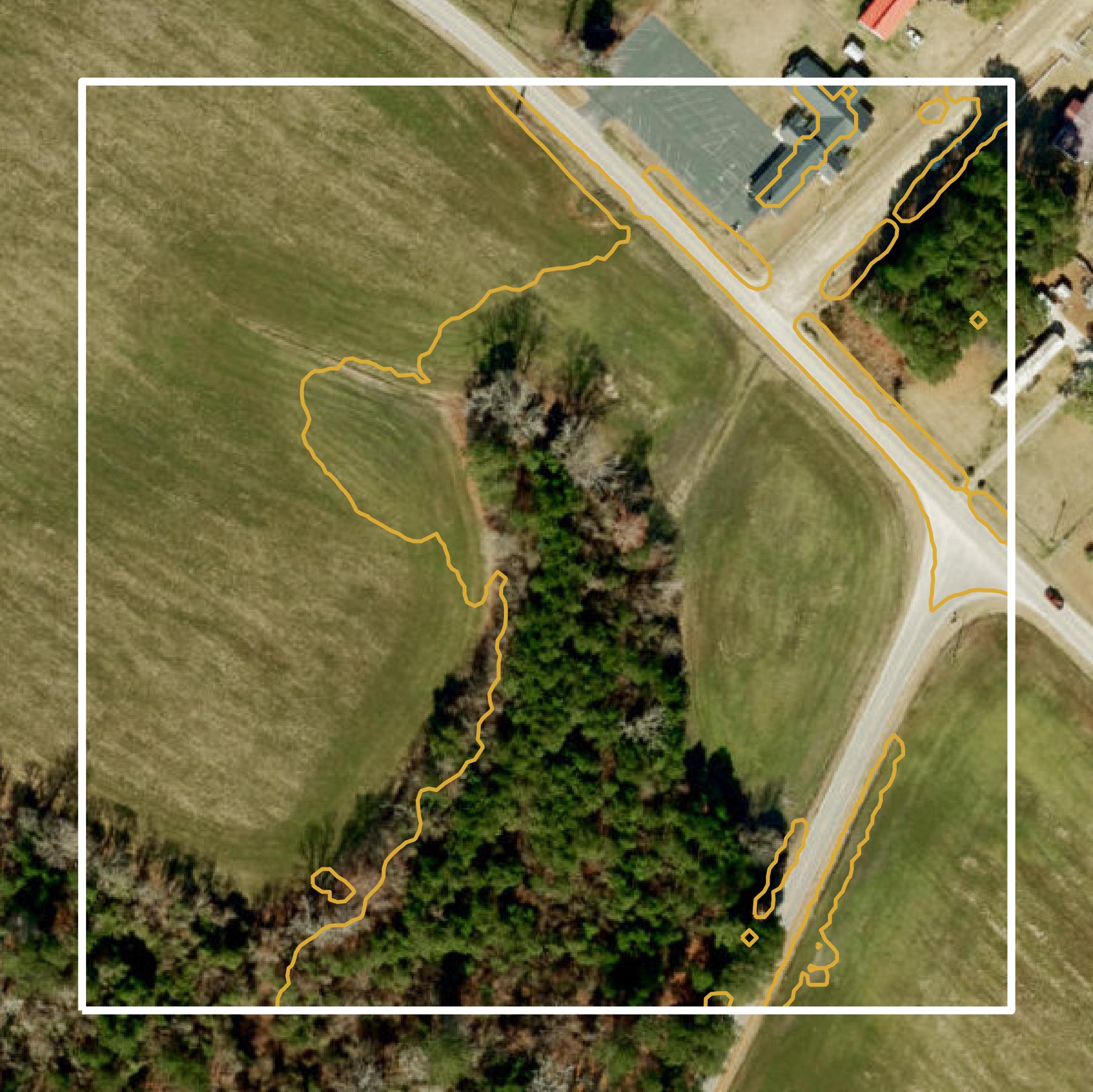 This image shows a contour map in Robeson County created using GIS data in Equator.