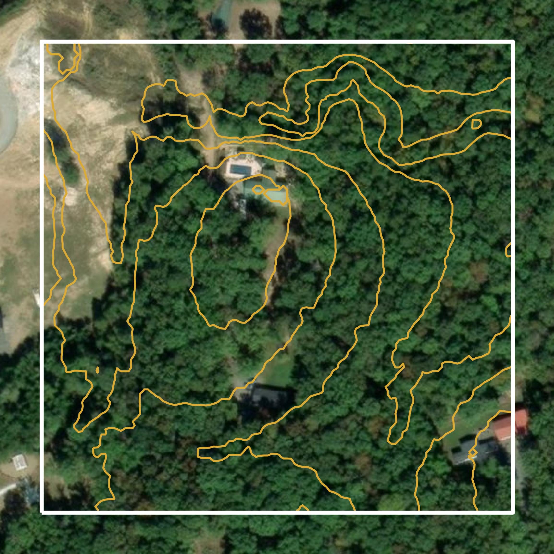 This image shows a contour map in Rowan County created using GIS data in Equator.
