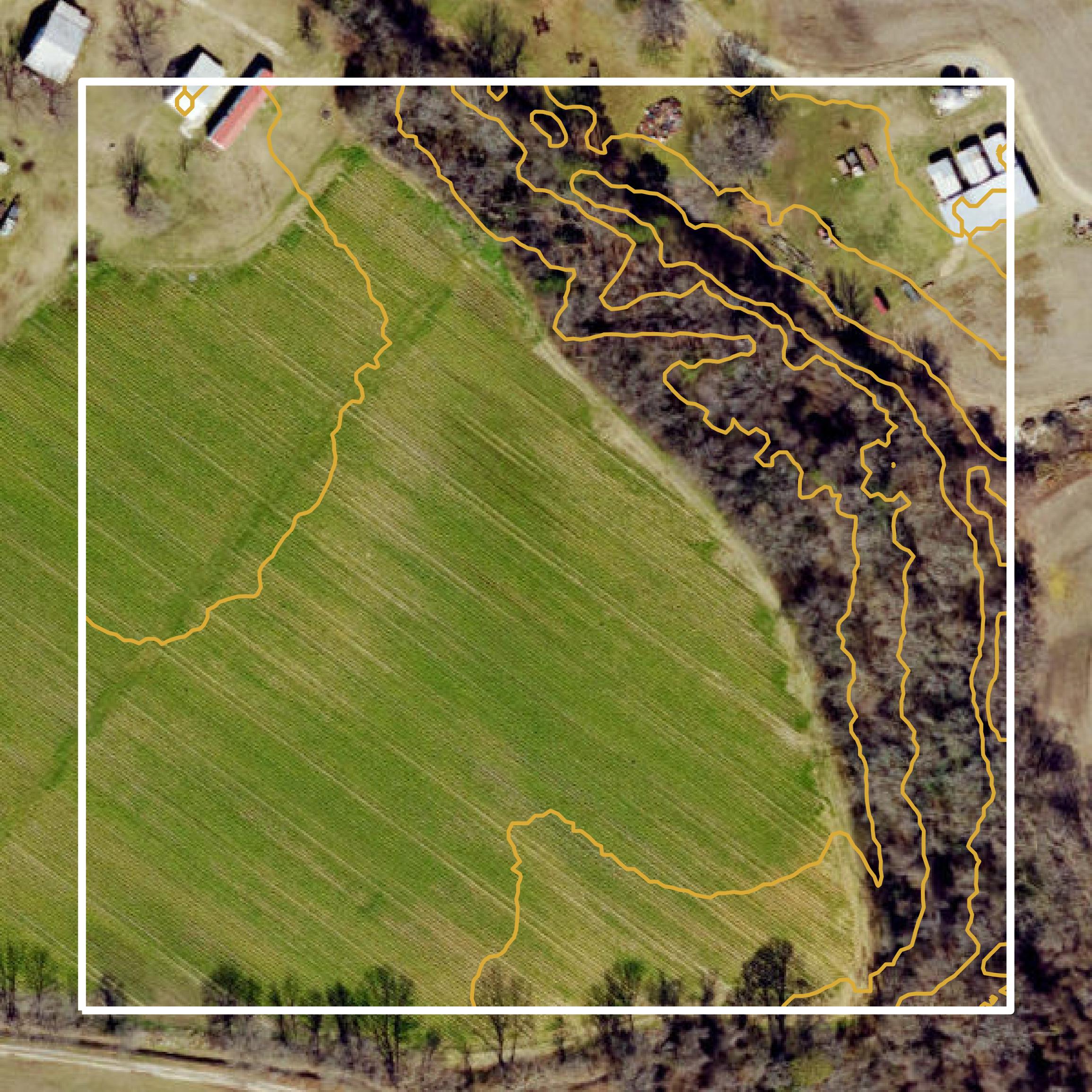 This image shows a contour map in Sampson County created using GIS data in Equator.