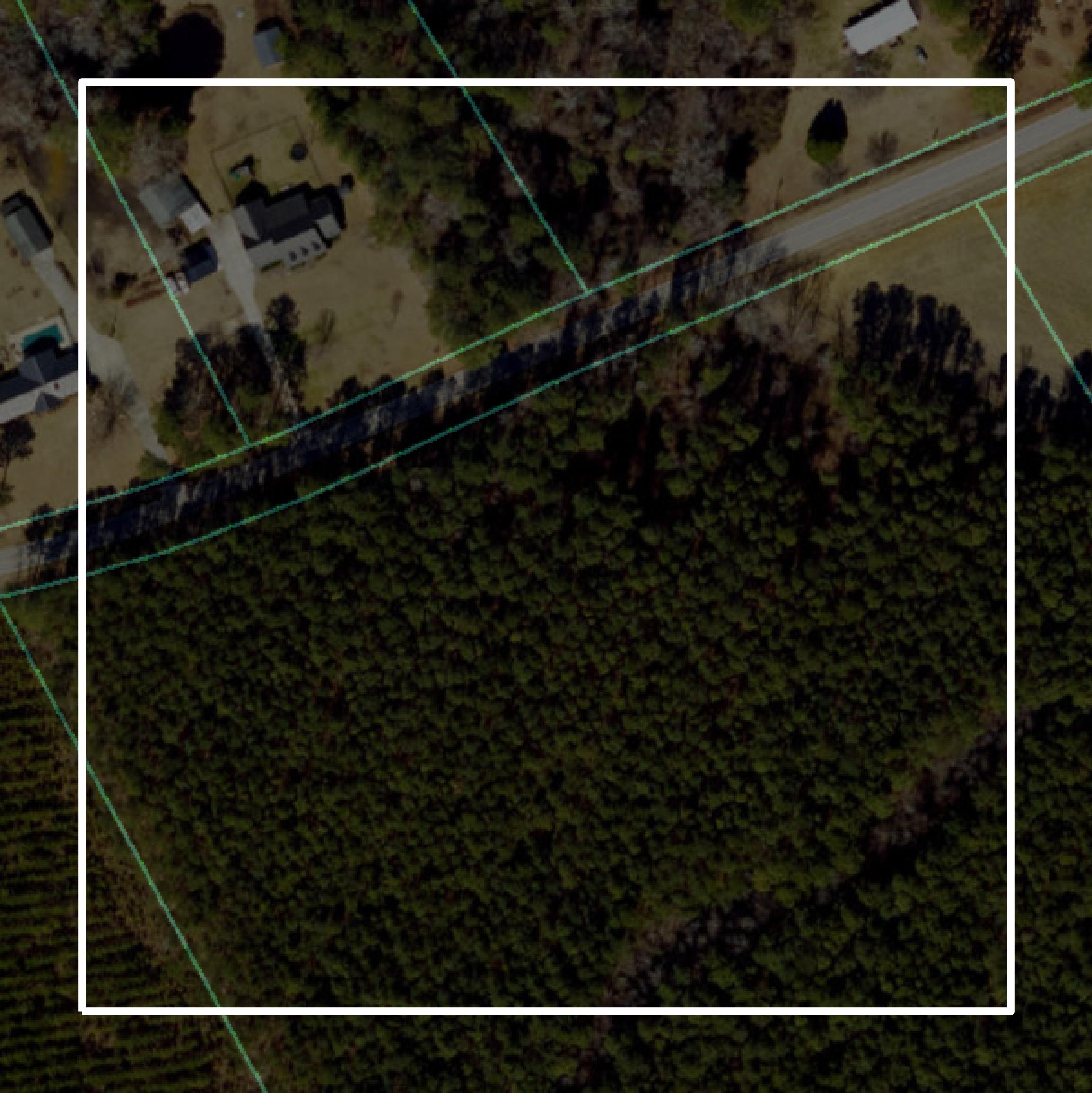This image shows parcel and building data in Sampson County created using GIS data in Equator.