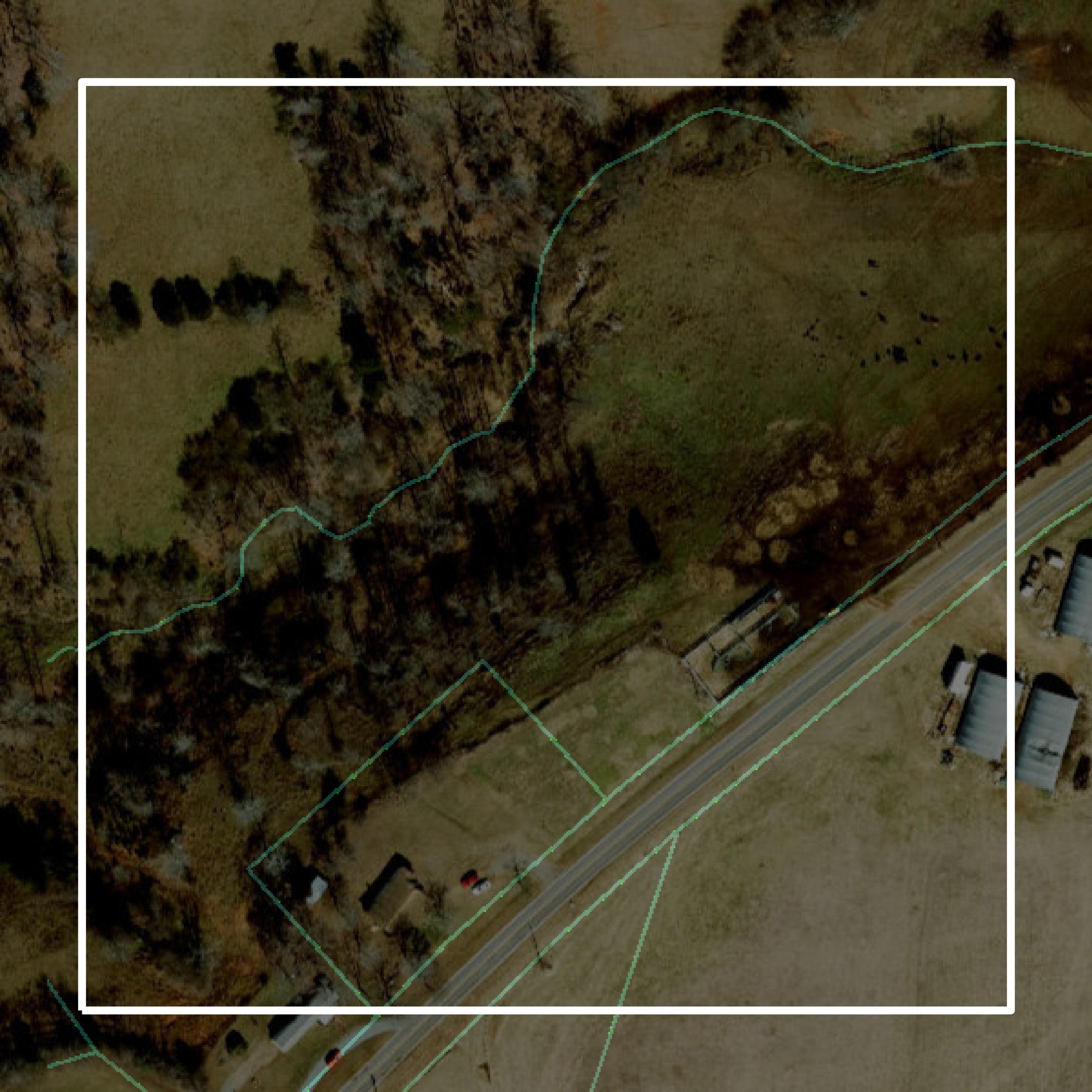 This image shows parcel and building data in Stokes County created using GIS data in Equator.